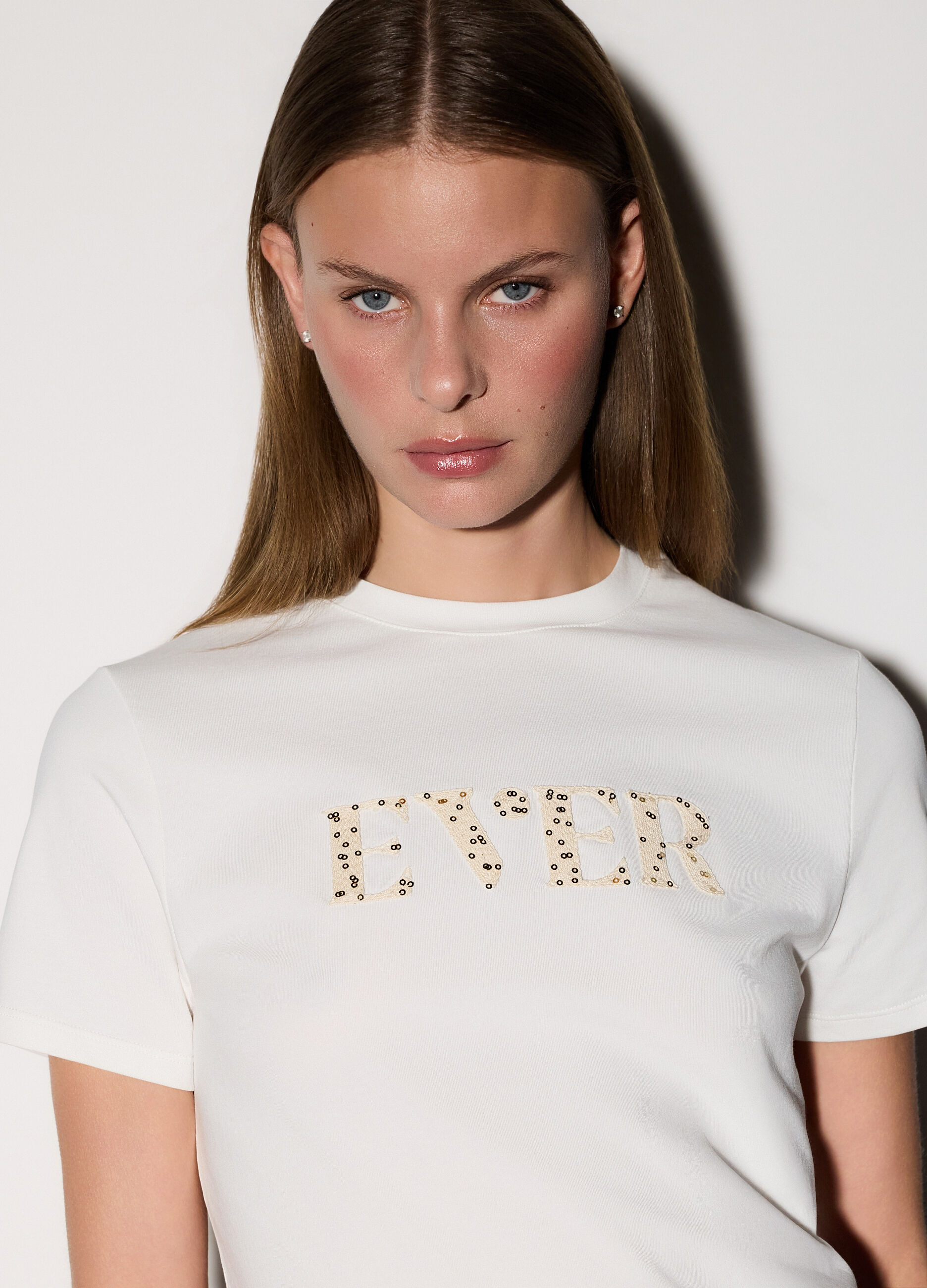 T-shirt girocollo stretch donna_3