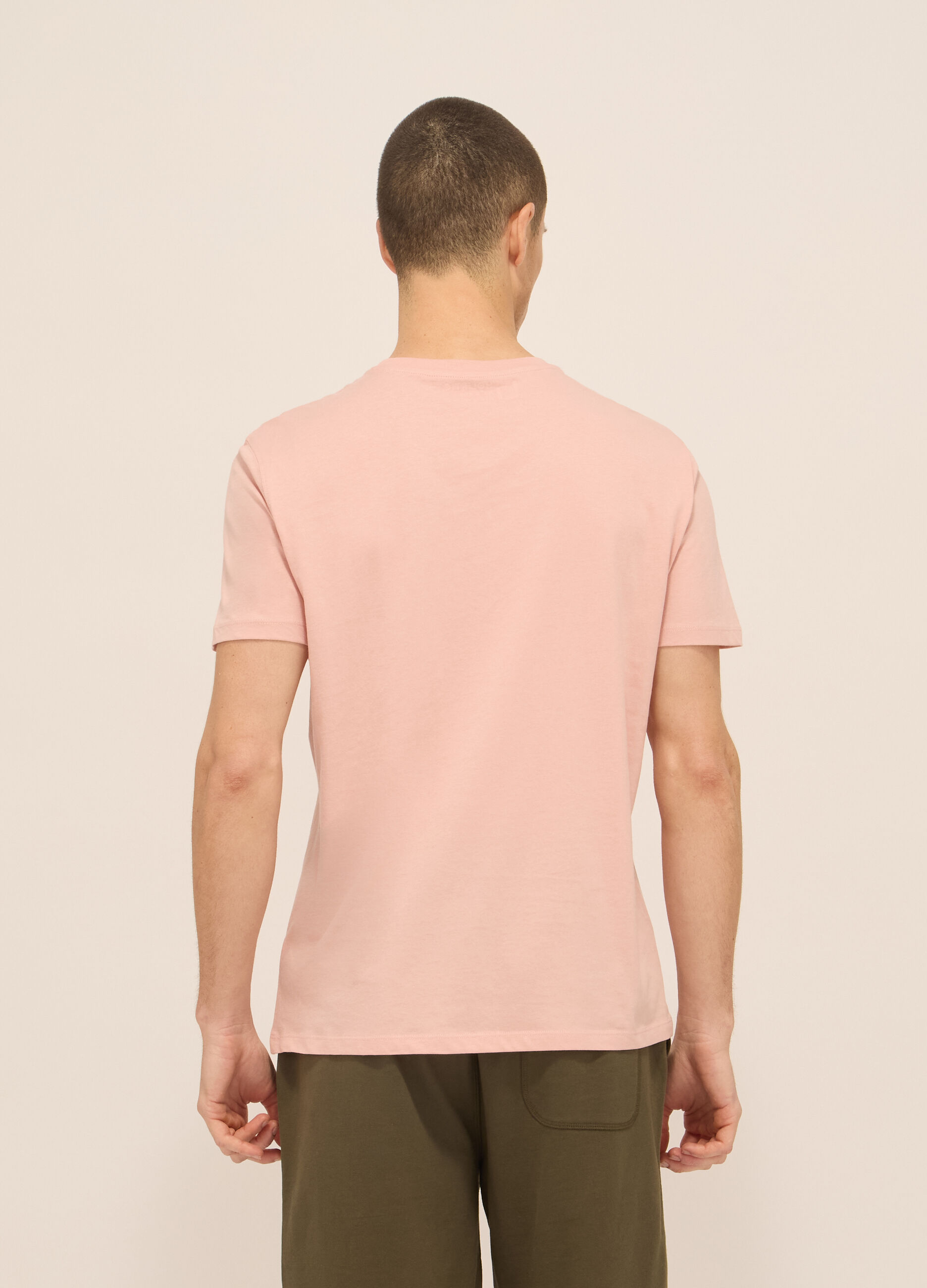 T-shirt girocollo in jersey di puro cotone uomo_1