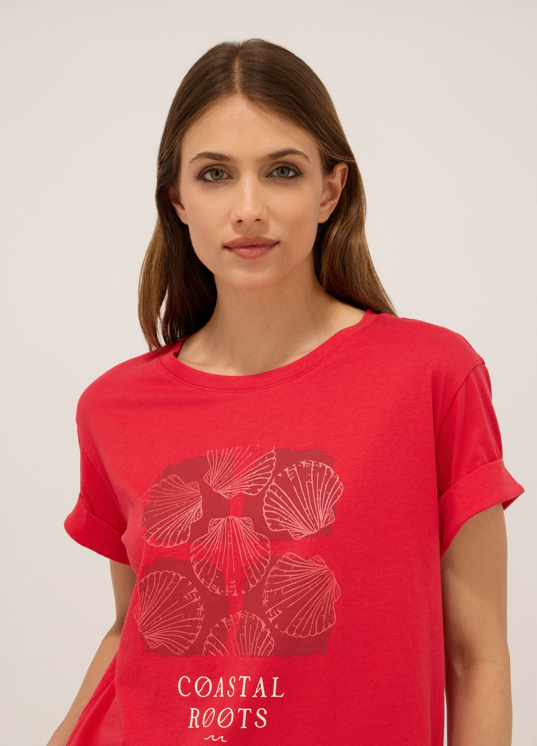 T-shirt in jersey di puro cotone donna_2