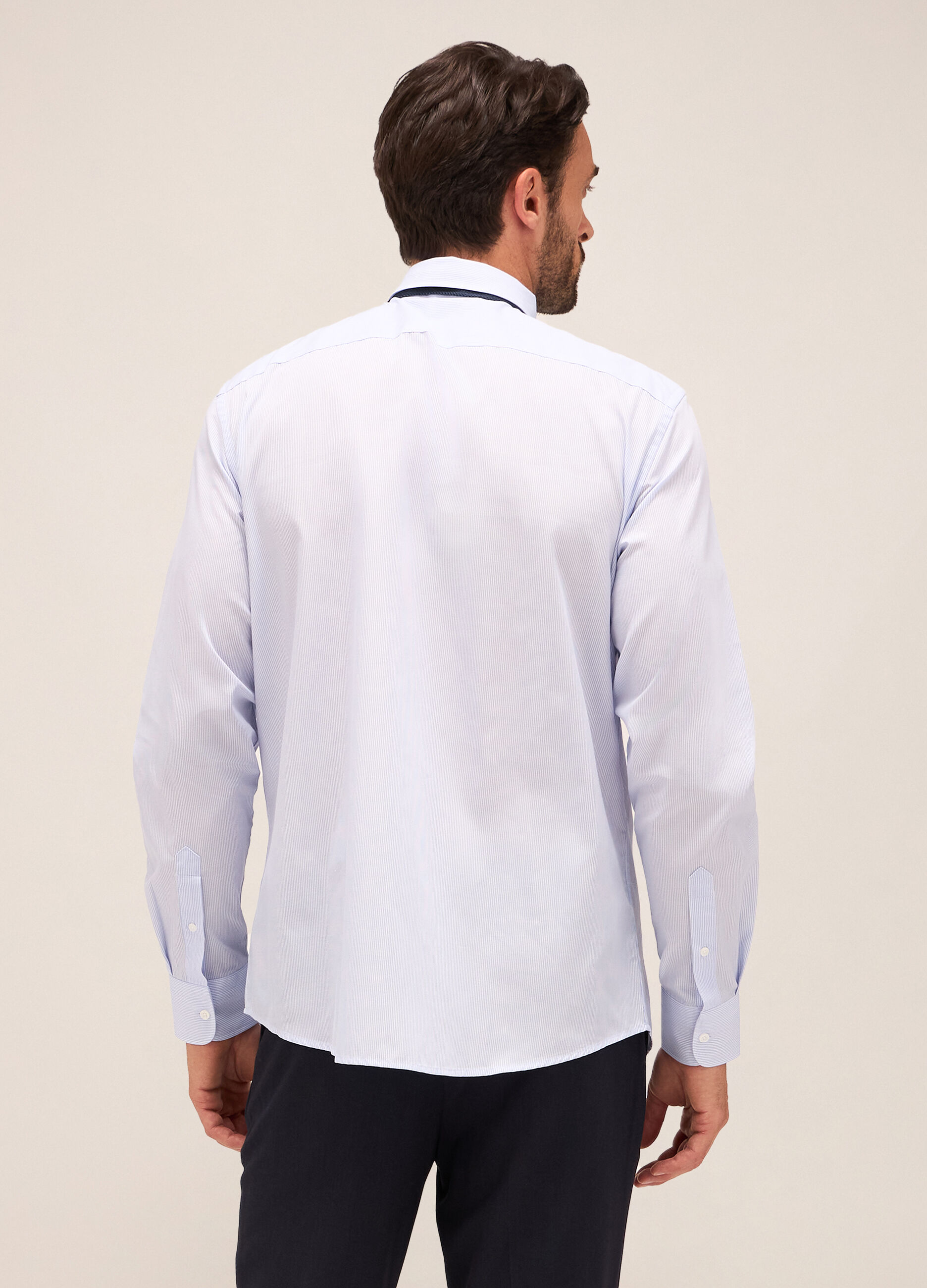 Camicia regular fit colletto francese in misto cotone uomo_1