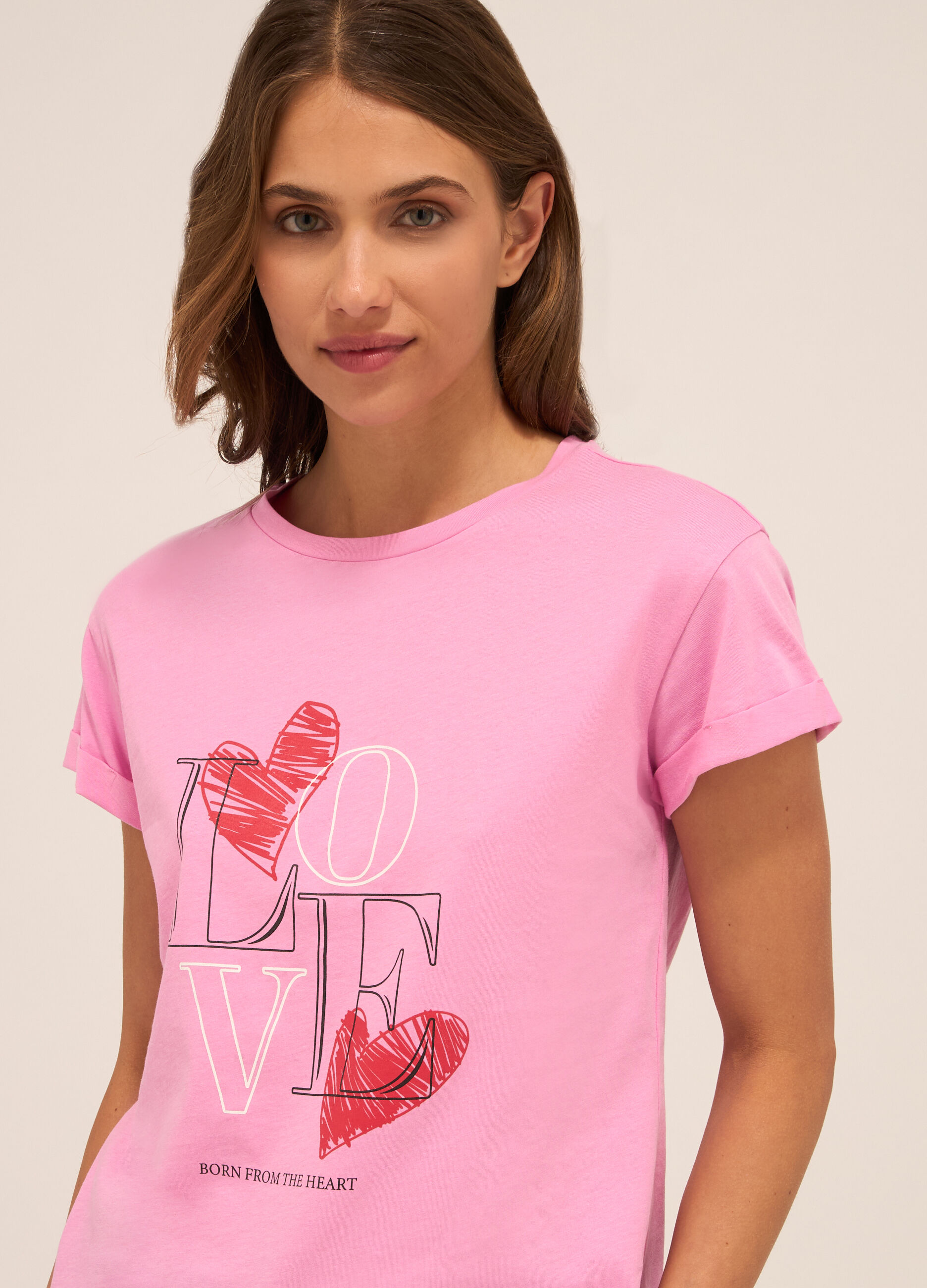 T-shirt in jersey di puro cotone donna_2