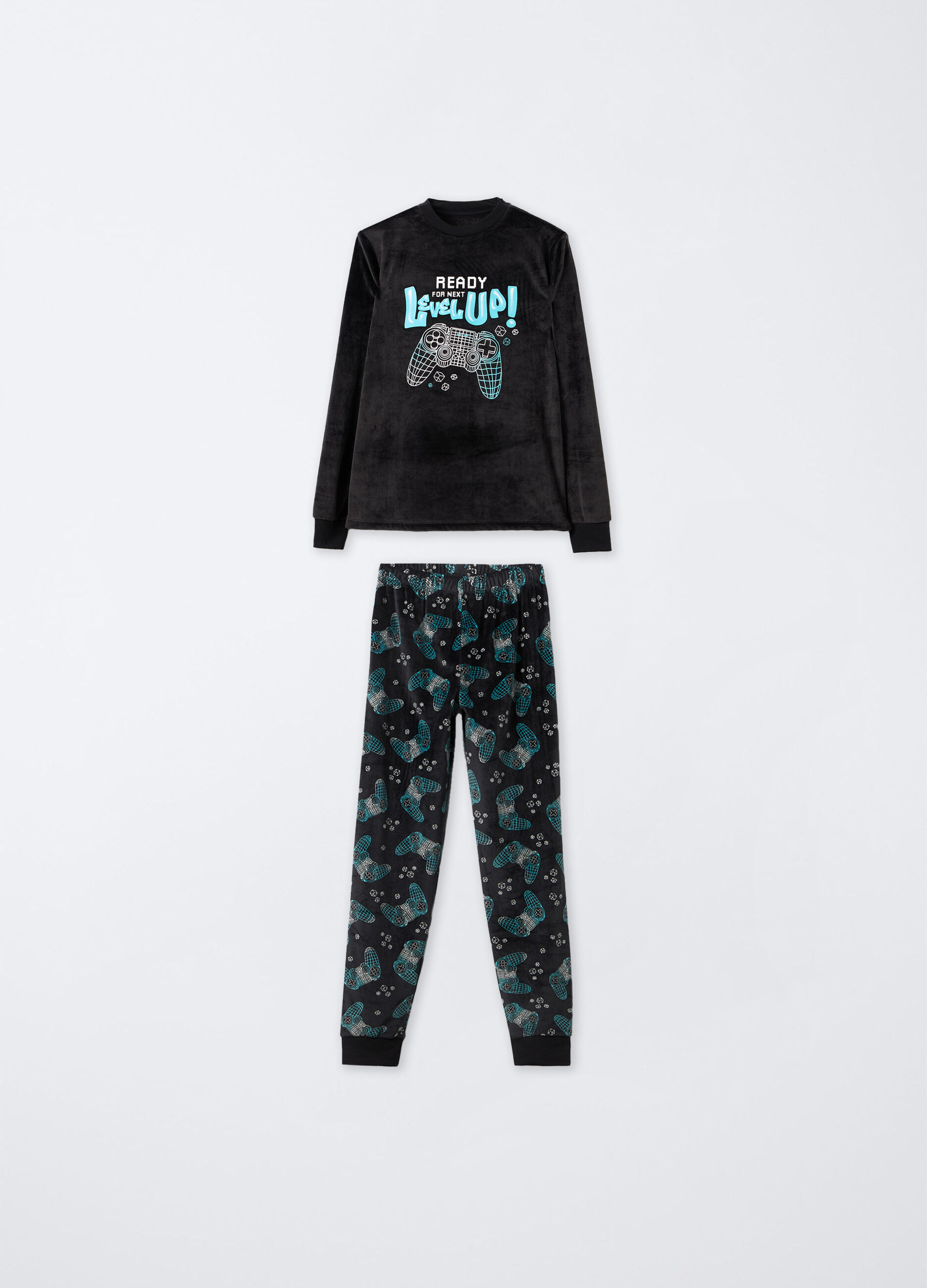 Set pigiama lungo in ciniglia stretch ragazzo_0