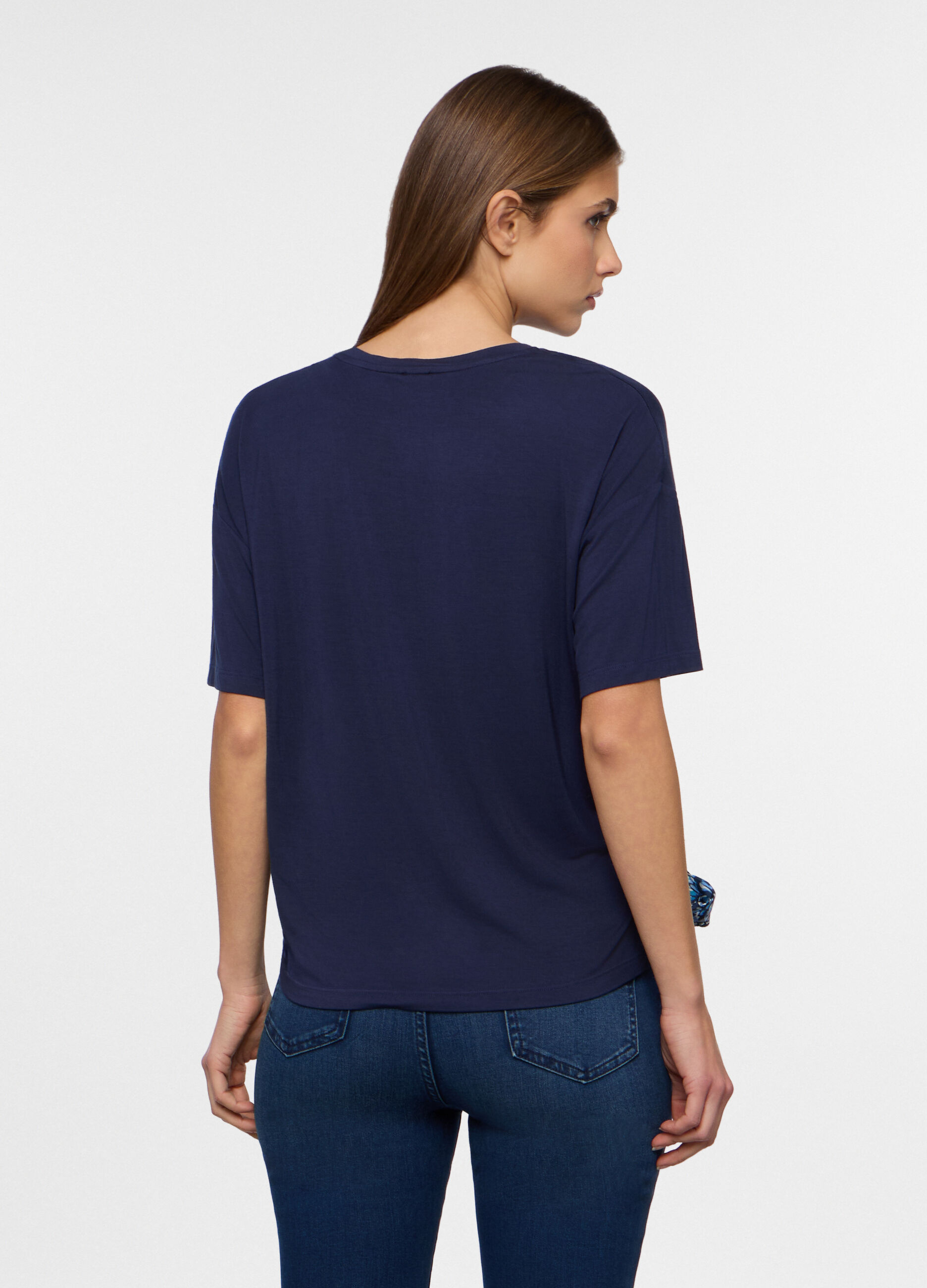 T-shirt in jersey di viscosa stretch donna_1