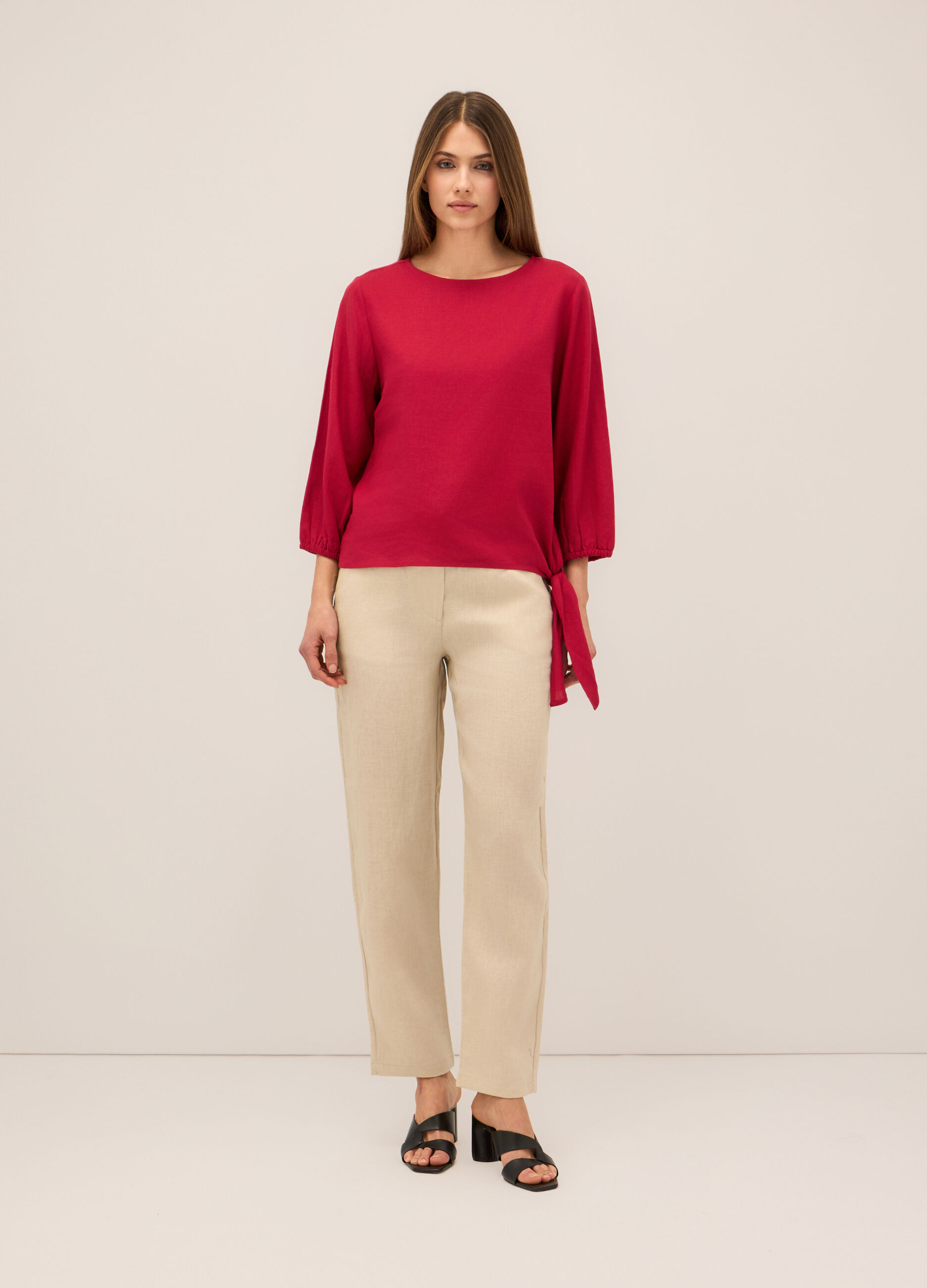 Pantaloni in puro lino donna_0