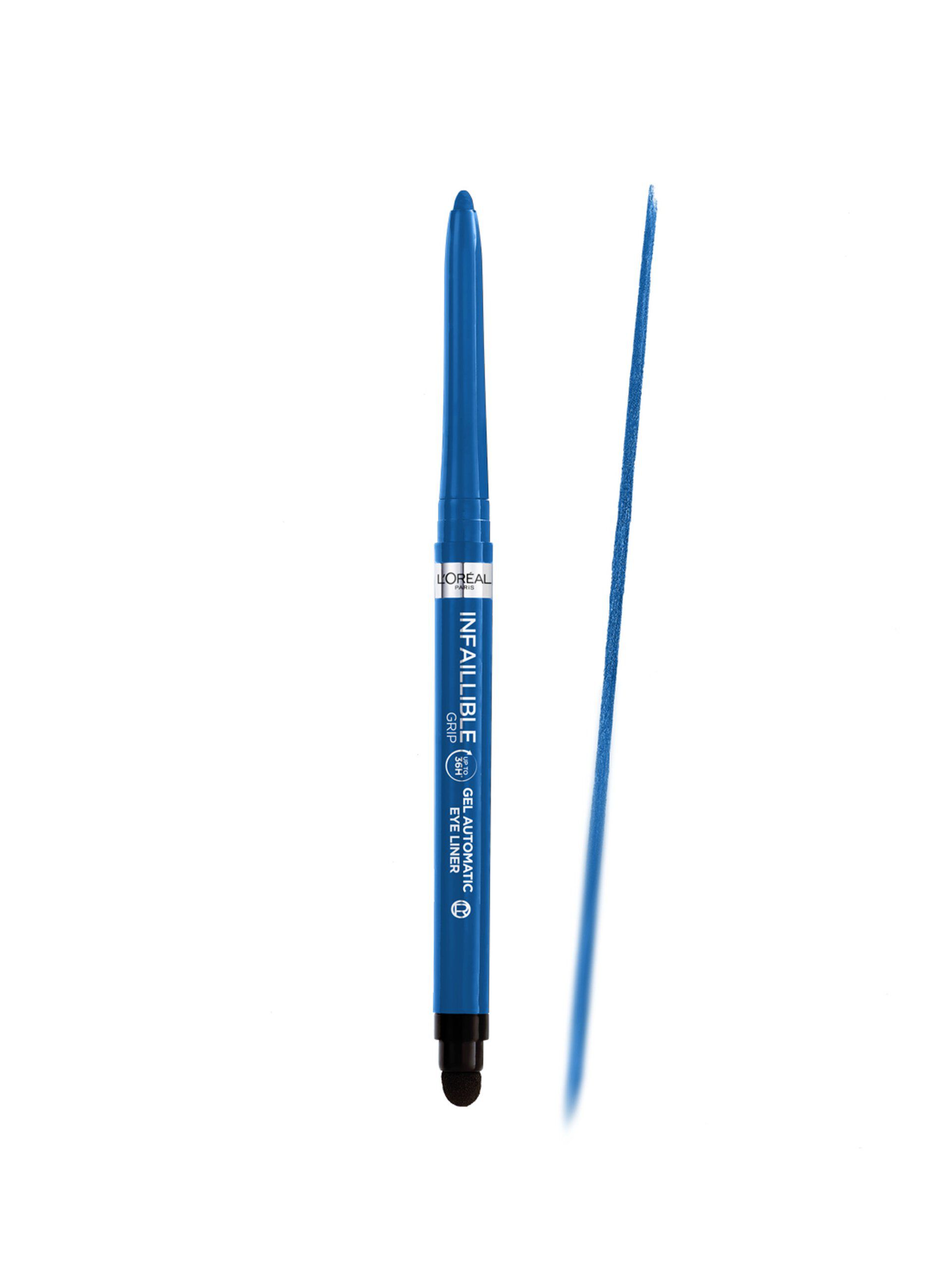 L'Oréal Paris Matita Automatica in Gel Infaillible 36H Grip Liner, Tratto Sfumabile a Lunga Tenuta, Waterproof, Formula in Gel, Tonalità: 06 Electric Blue.