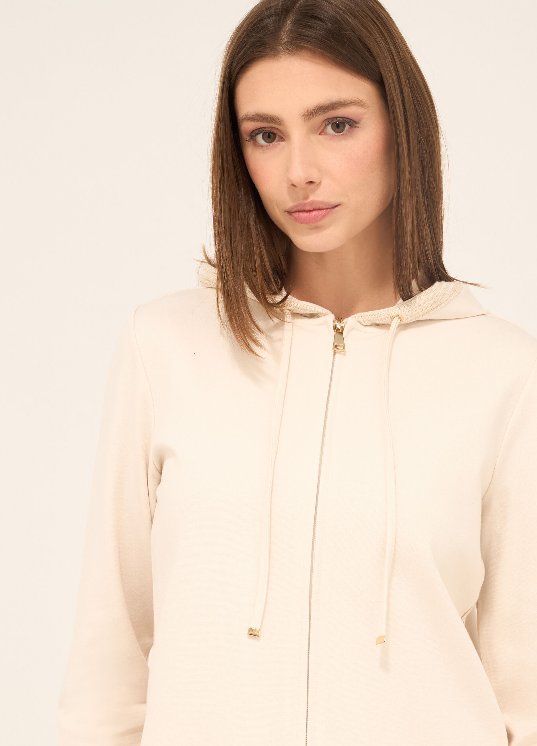 Felpa in punto Milano stretch donna_2