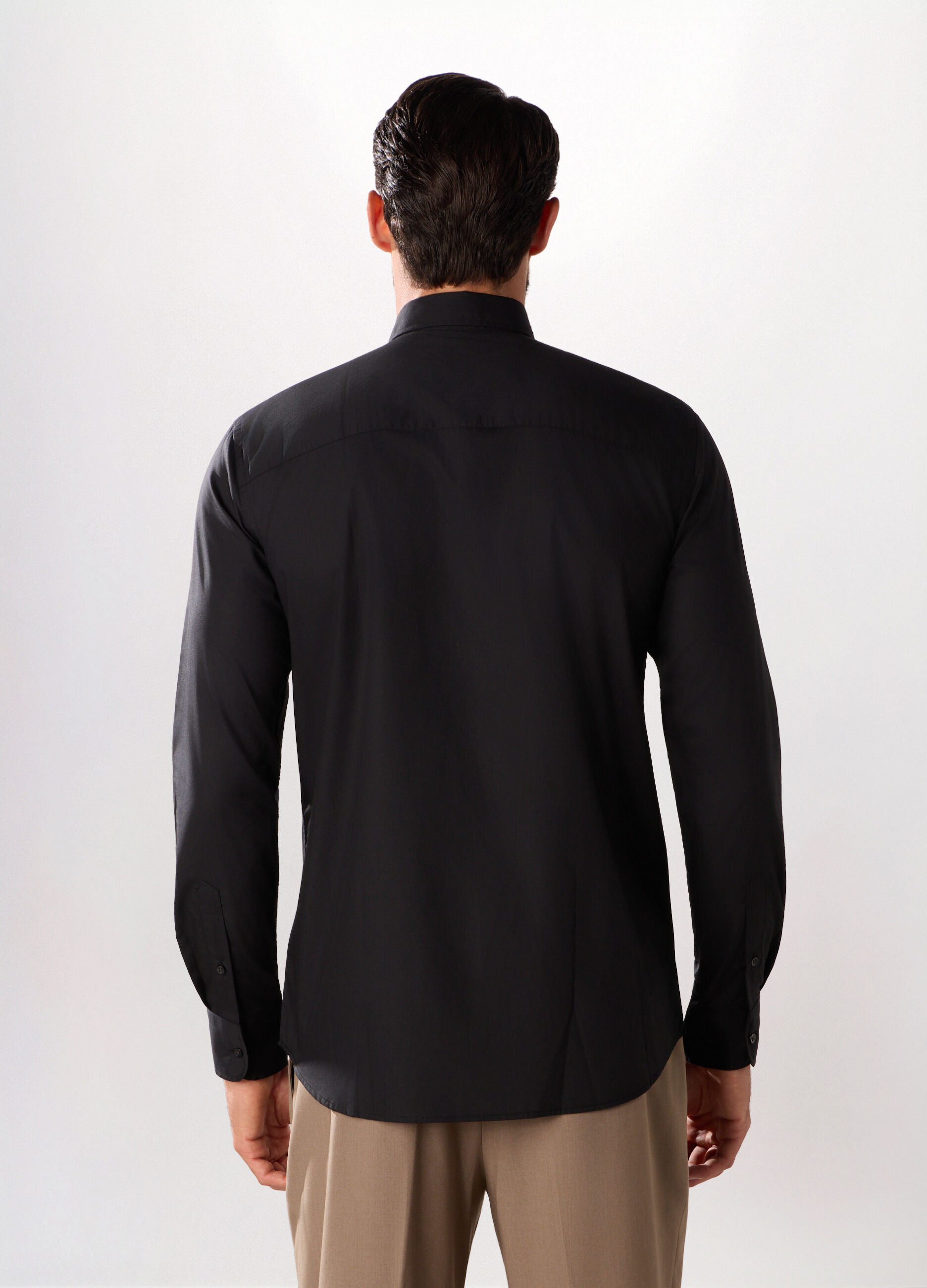 Camicia regular fit in misto cotone uomo_1