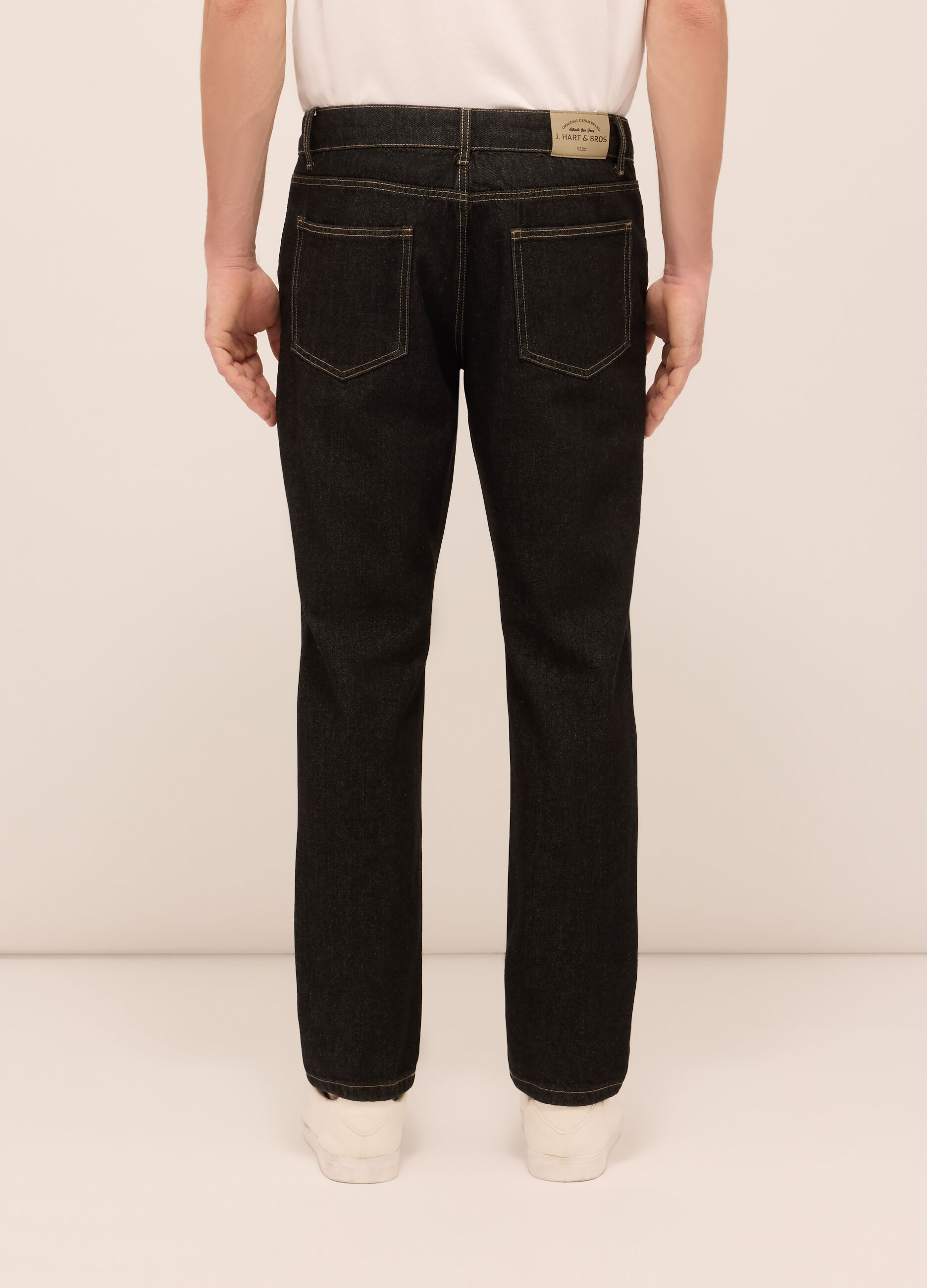 Jeans 5 tasche slim fit in denim di cotone uomo_1