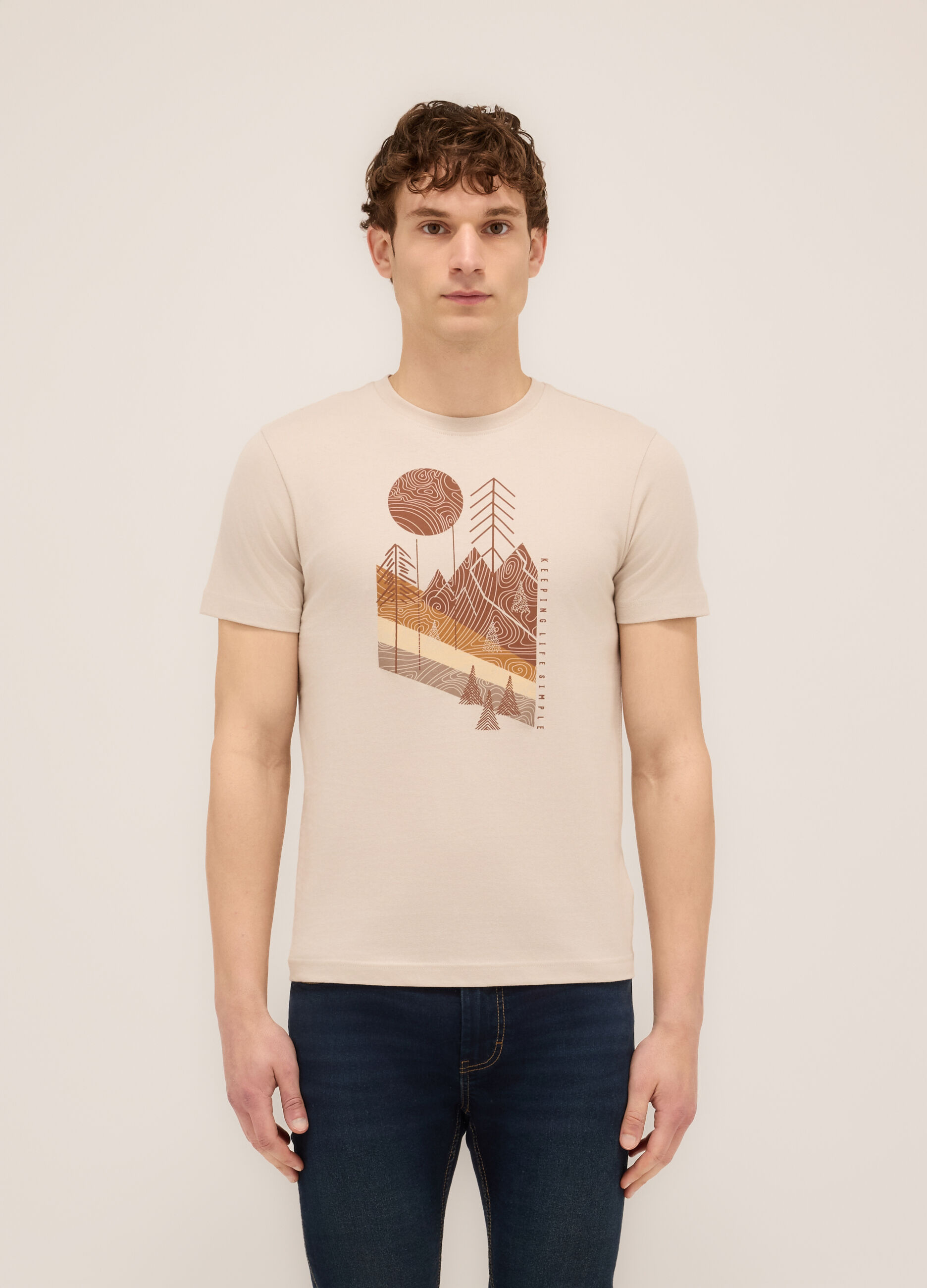 T-shirt girocollo stampa natura_0