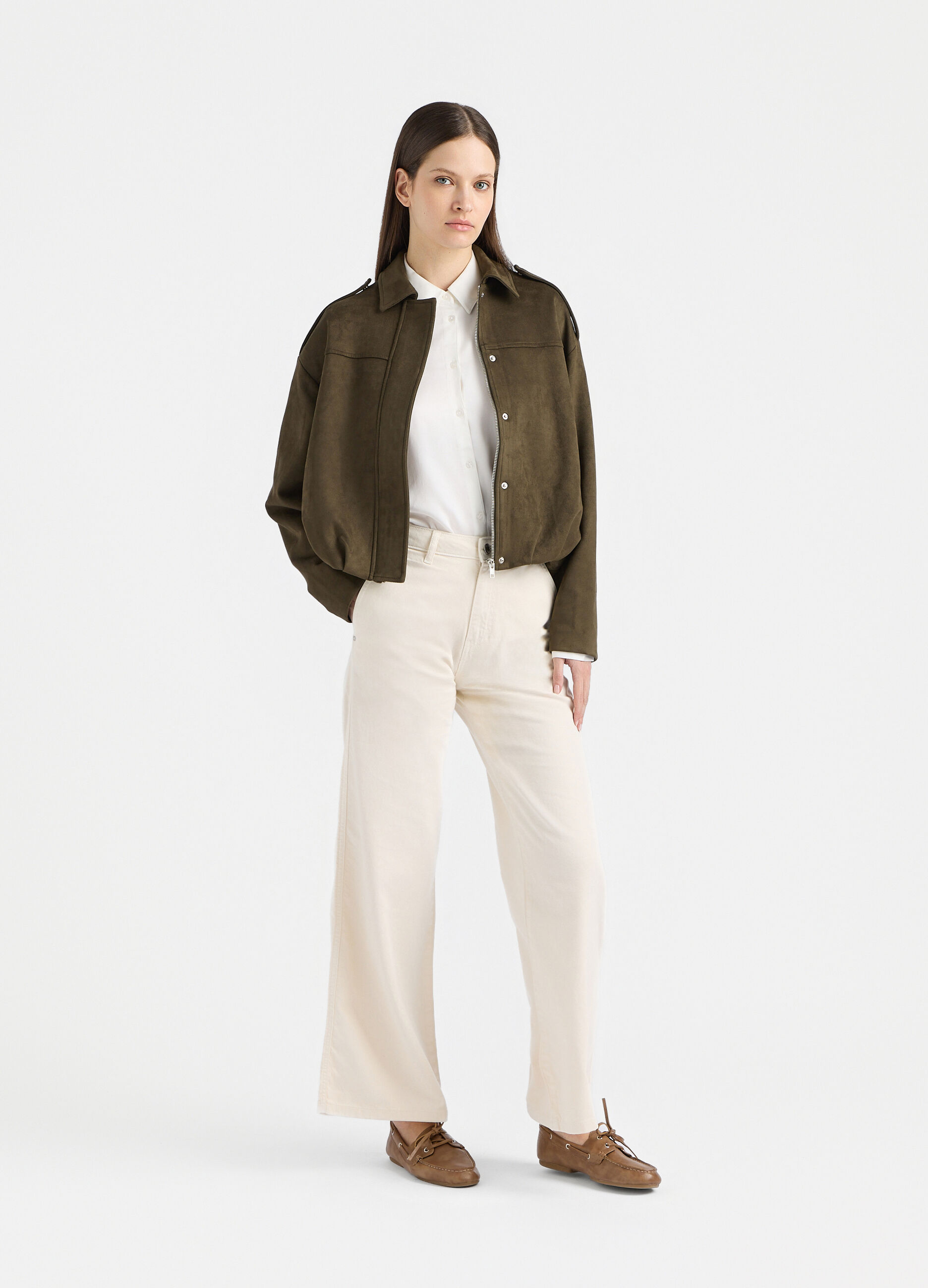 Bomber in eco pelle scamosciata donna_0