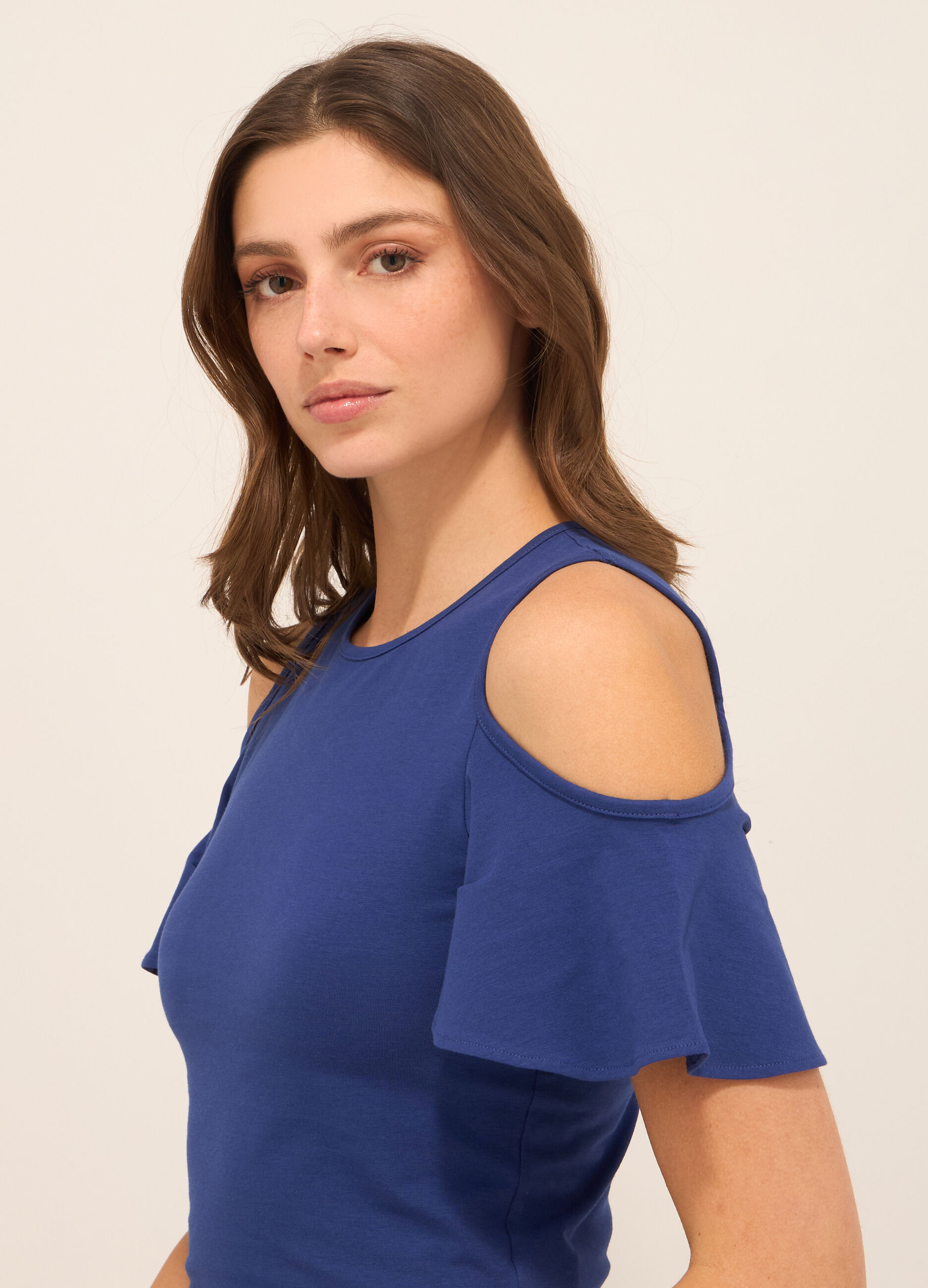 T-shirt in jersey di cotone stretch donna_2