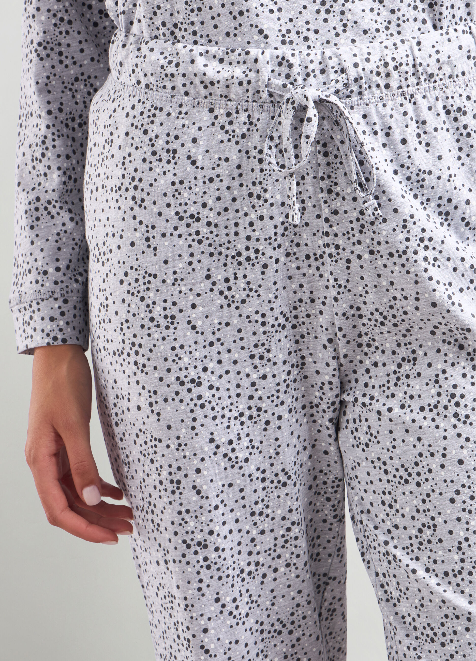 Pantaloni lunghi pigiama in puro cotone donna_2
