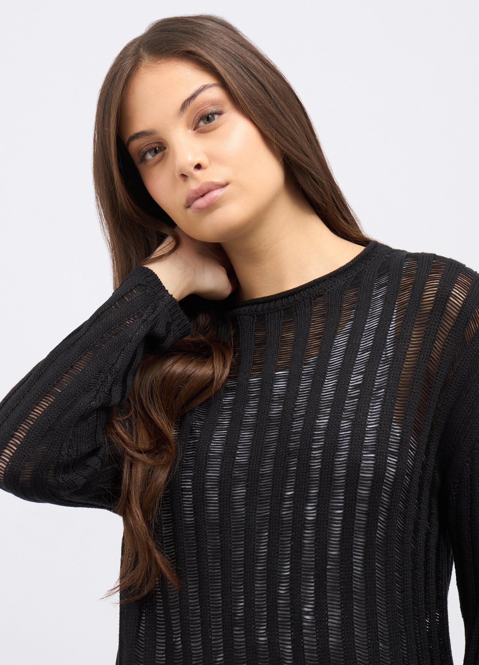 Tricot con lavorazione a righe donna_2