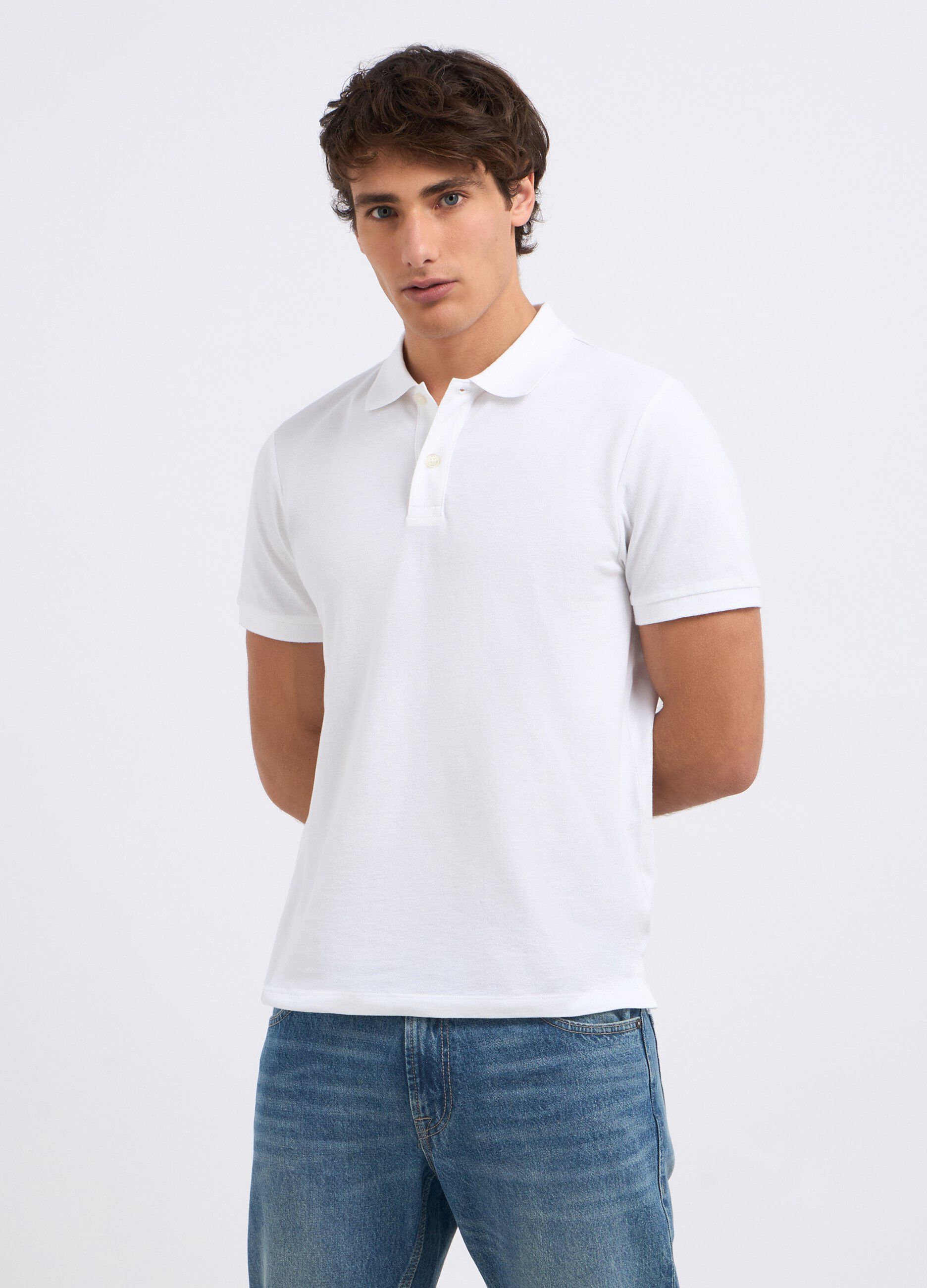 Polo in puro cotone a maniche corte uomo_0