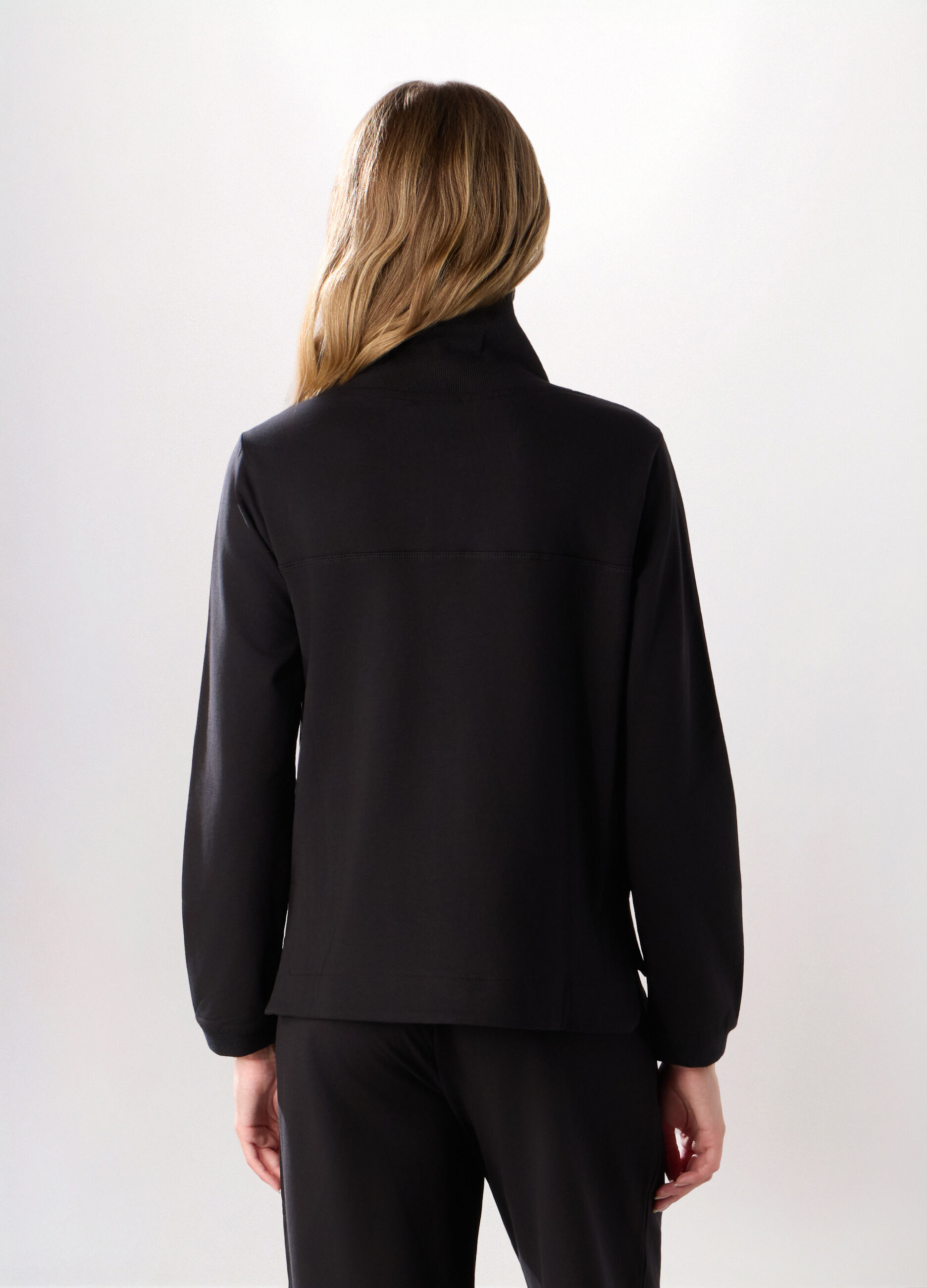 Felpa in cotone stretch donna_1