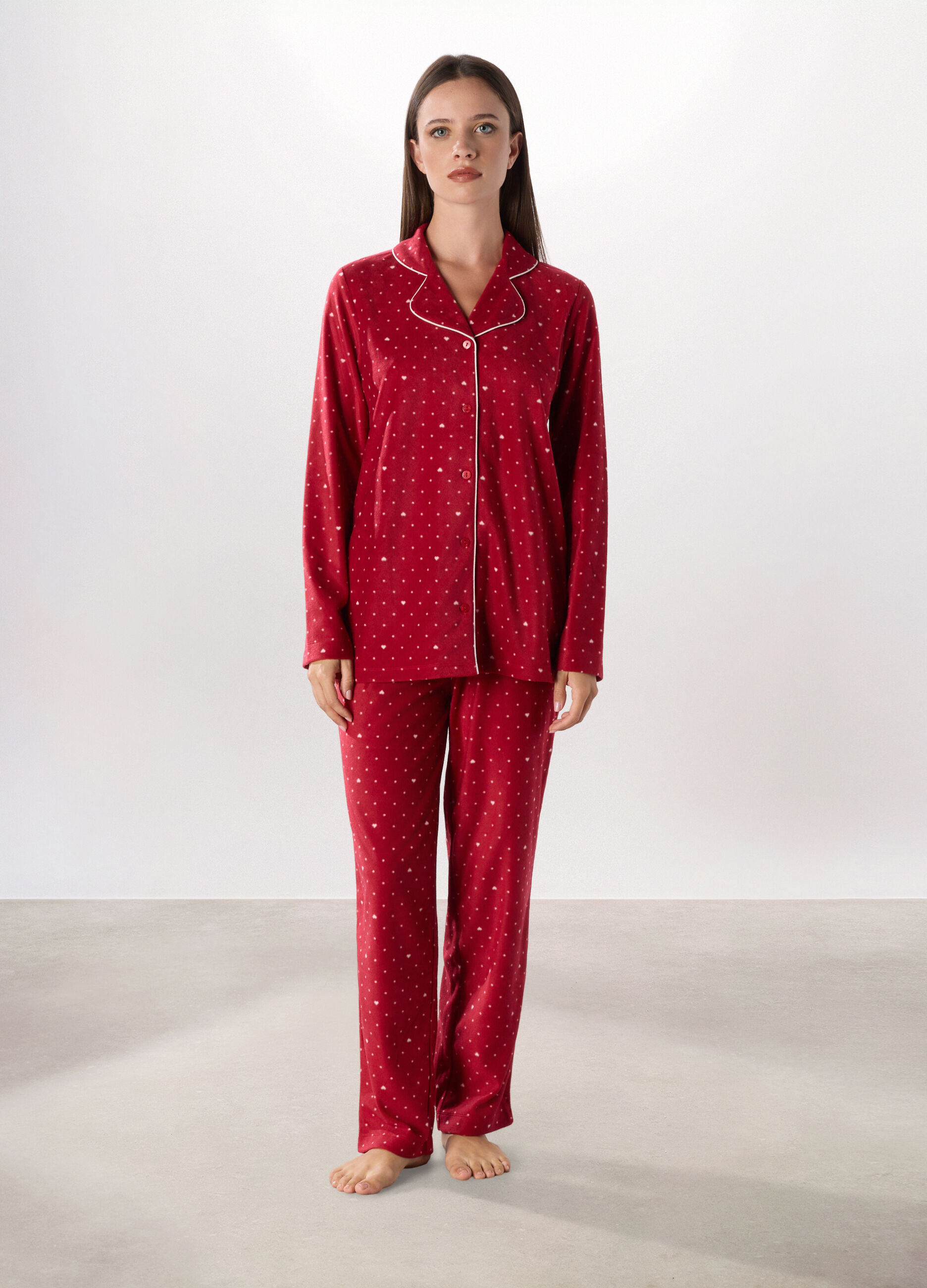 Set pigiama lungo in micropile donna_0