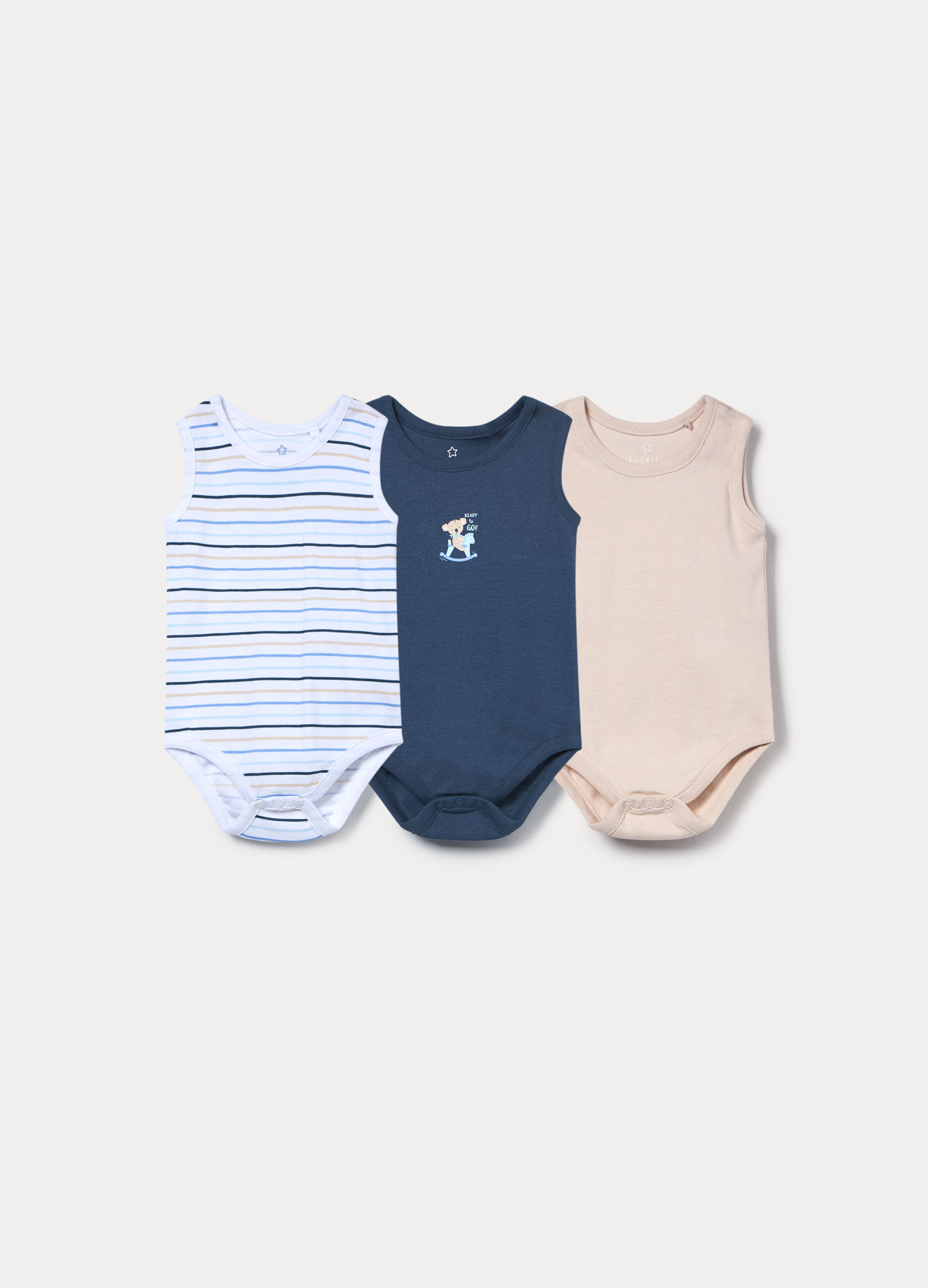 Pack 3 body in costina di puro cotone _0