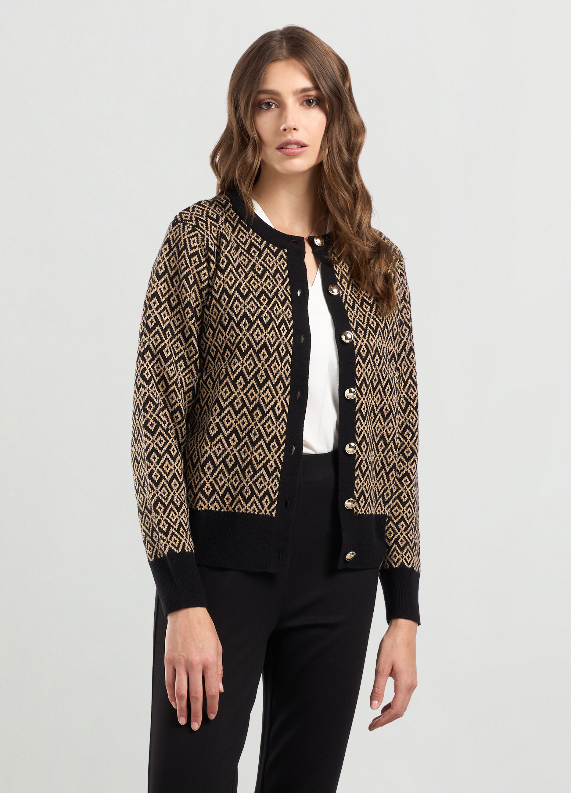 Cardigan jacquard donna_0