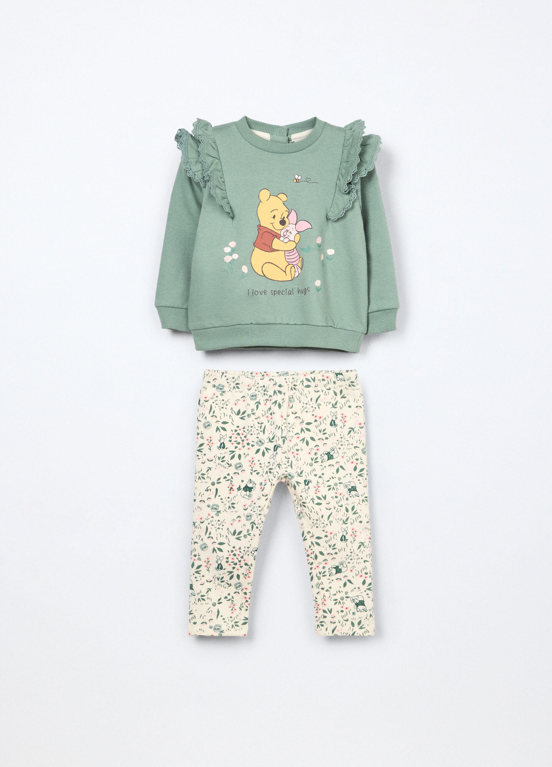 Jogging set in french terry di puro cotone neonata_0