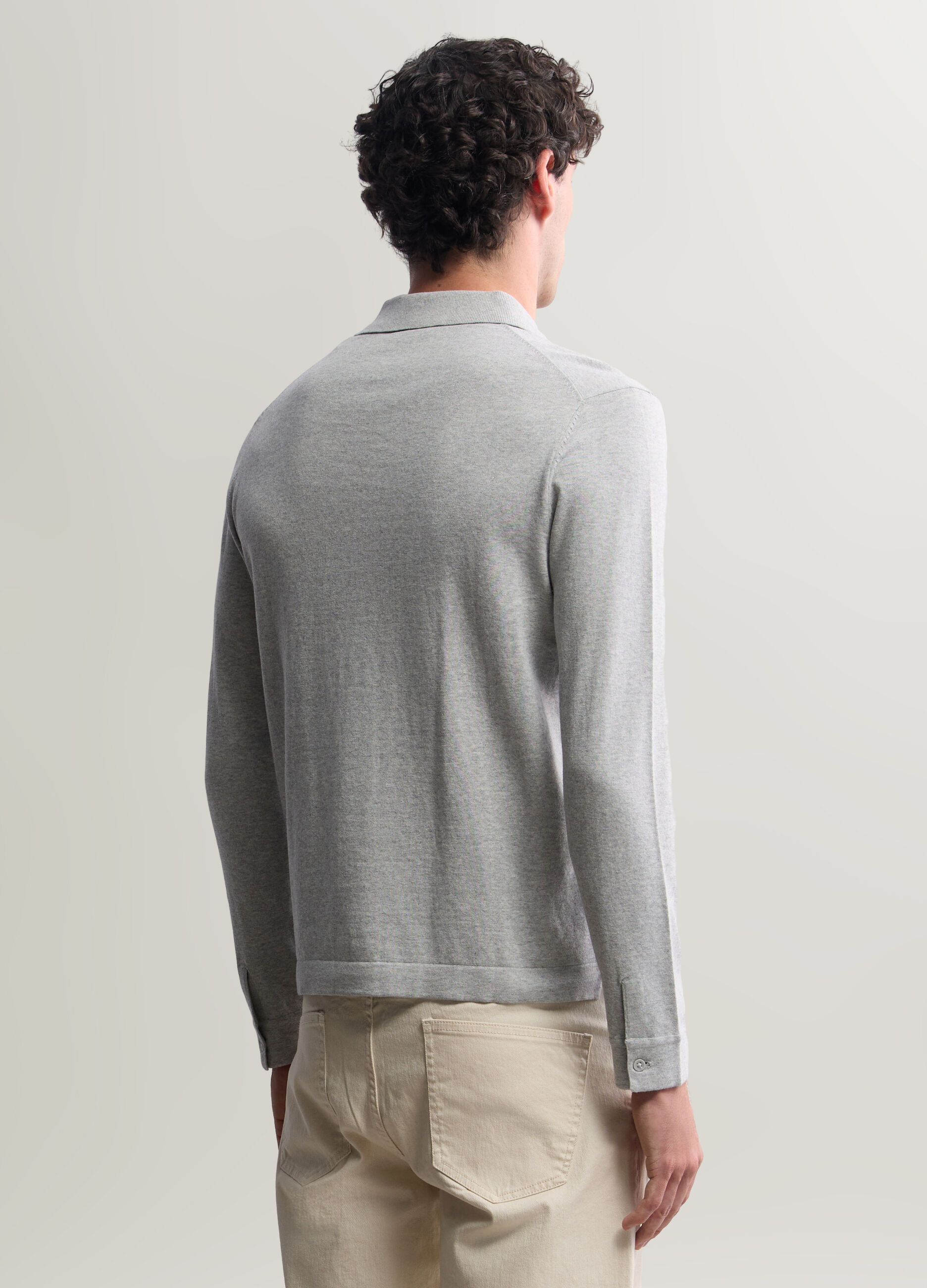 Polo a maniche lunghe in maglia uomo_1