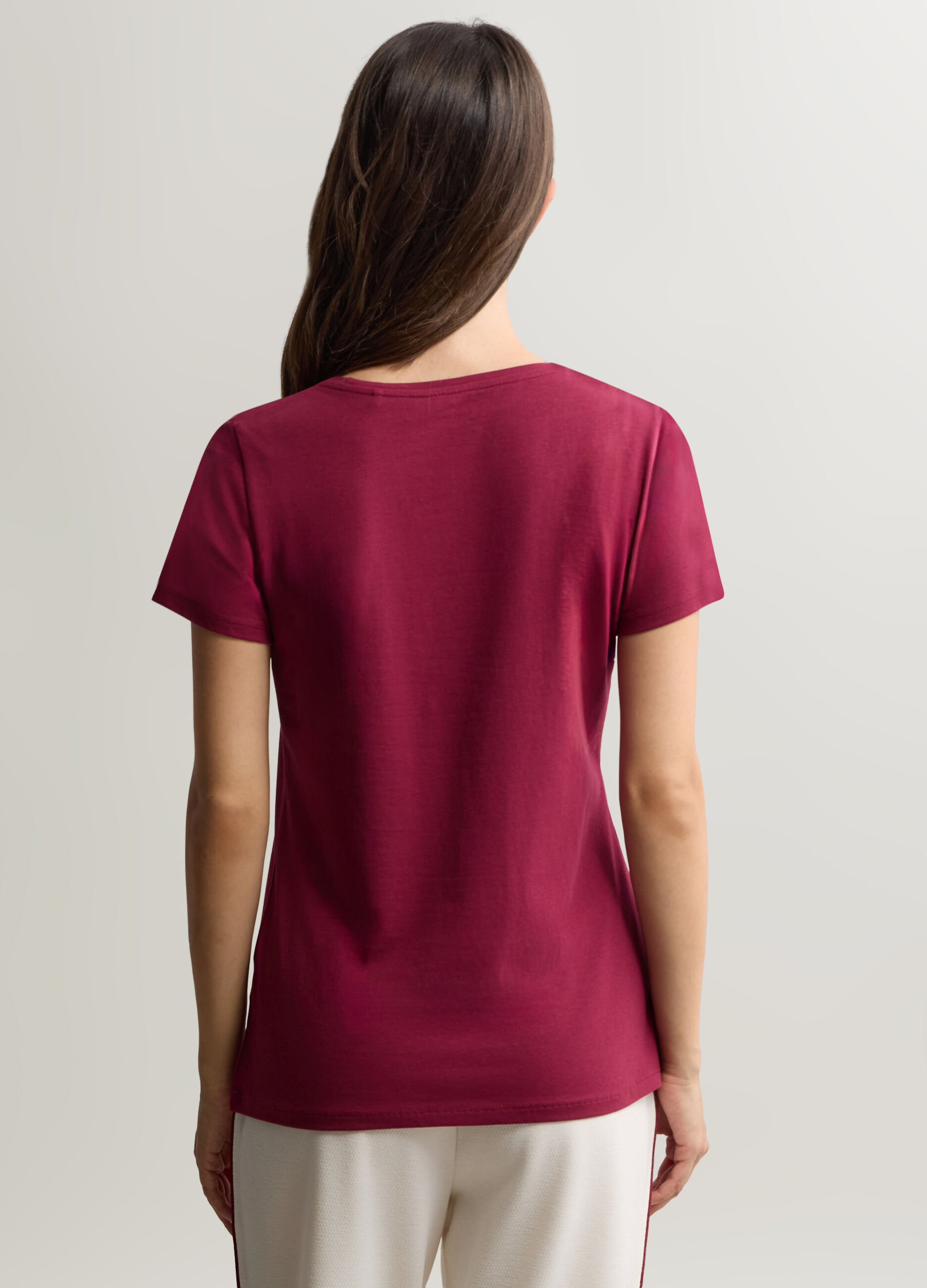 T-shirt girocollo stretch donna_1