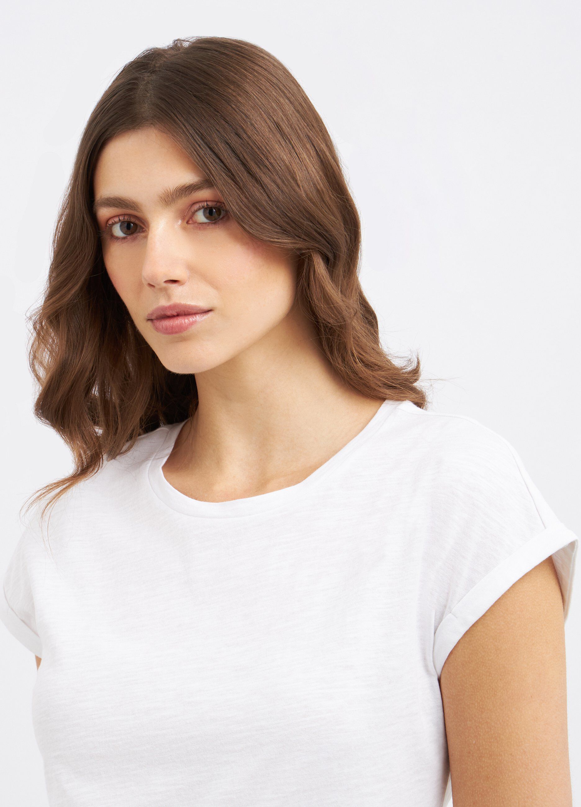 T-shirt in puro cotone a maniche corte donna_2