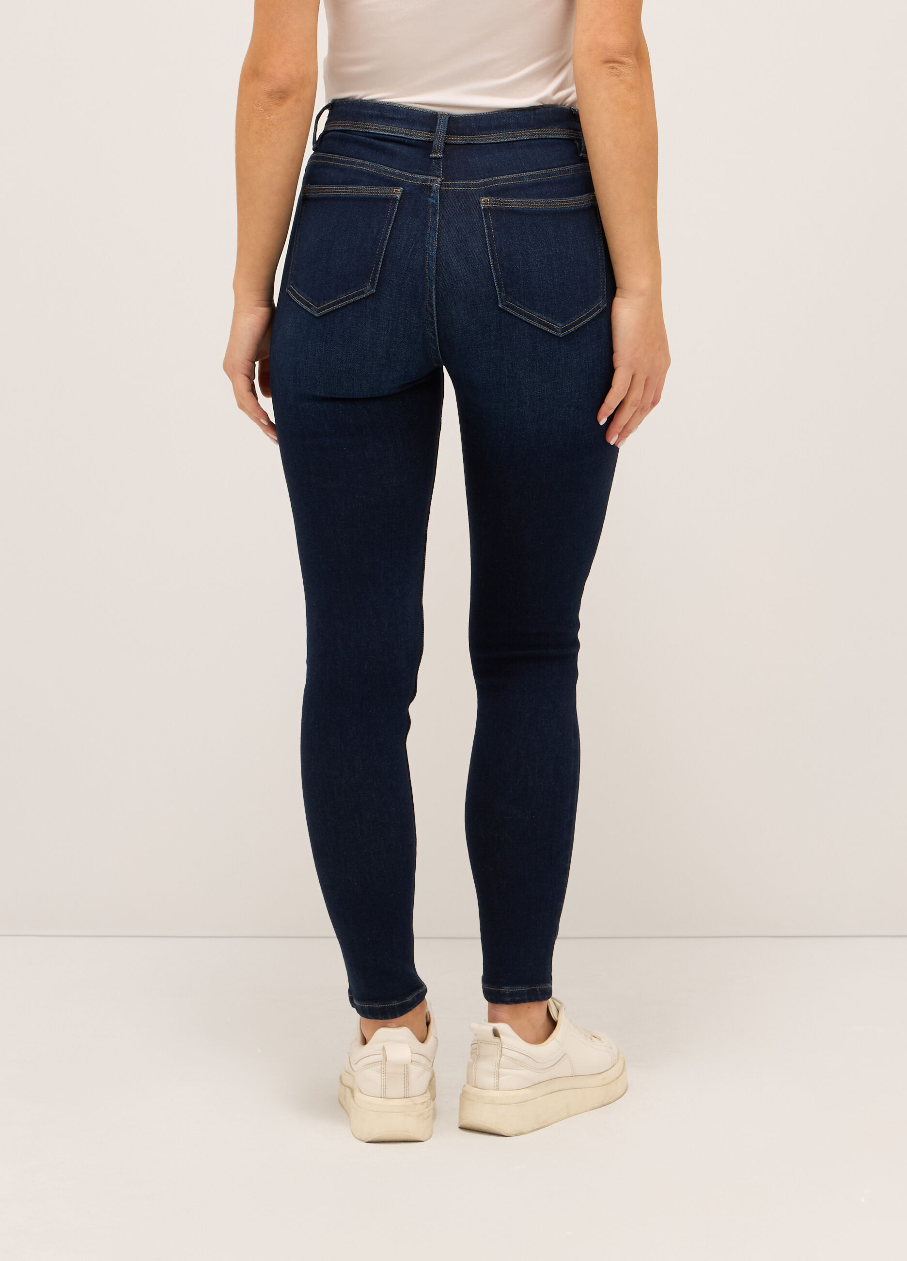 Treggings stretch denim di misto cotone donna_1