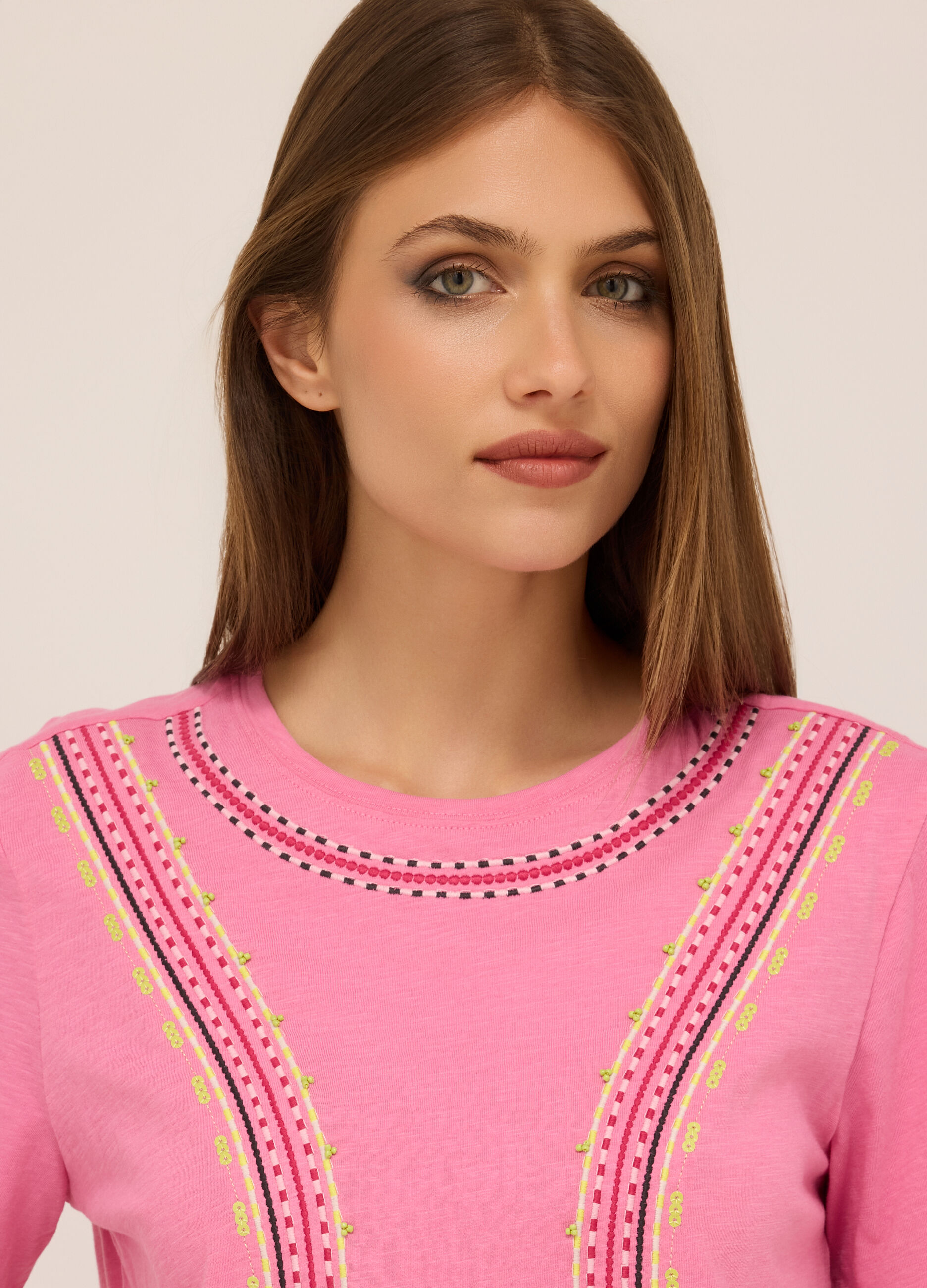 T-shirt in jersey di puro cotone donna_2