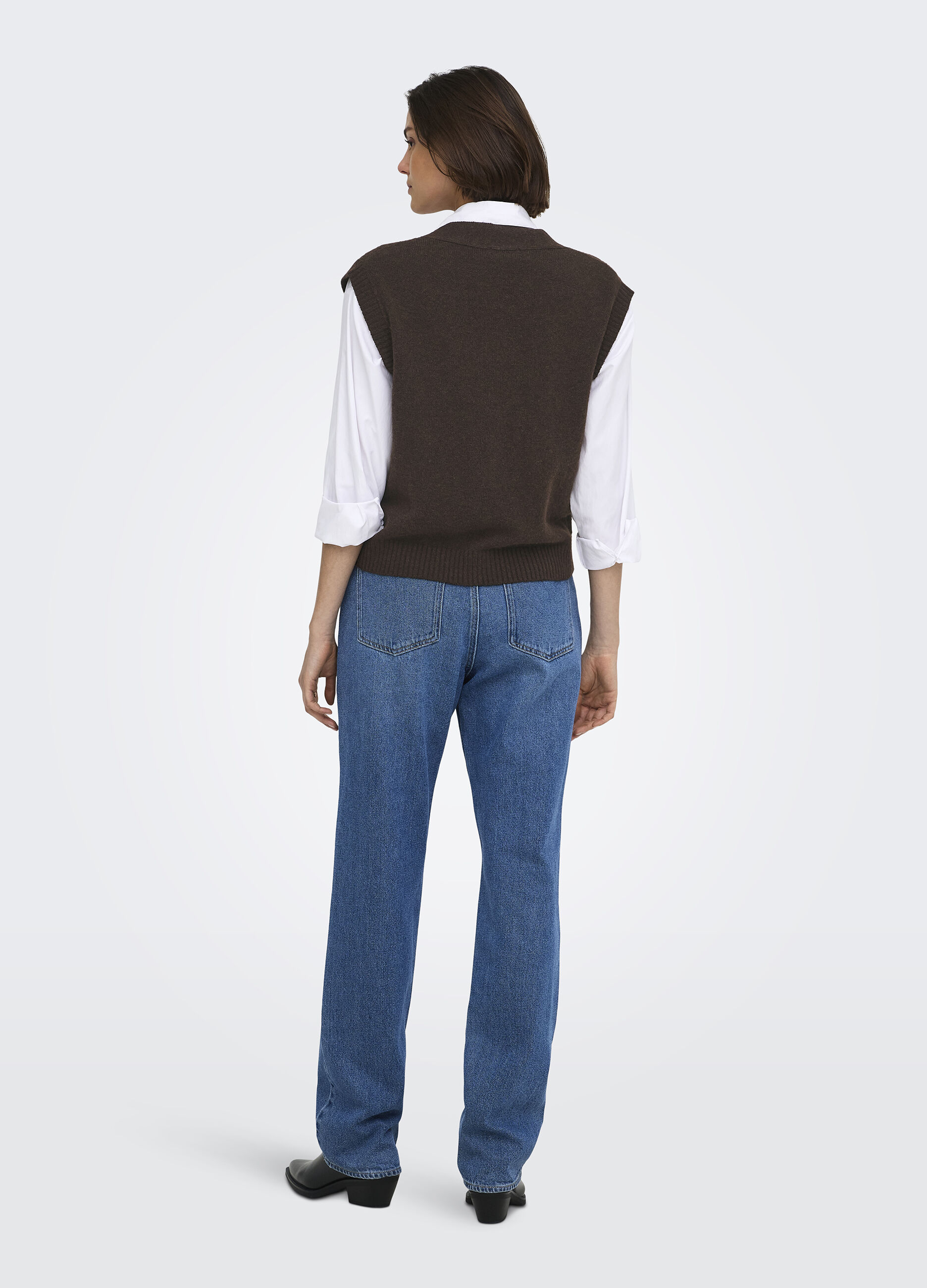 Cardigan in maglia con scollo a V_1