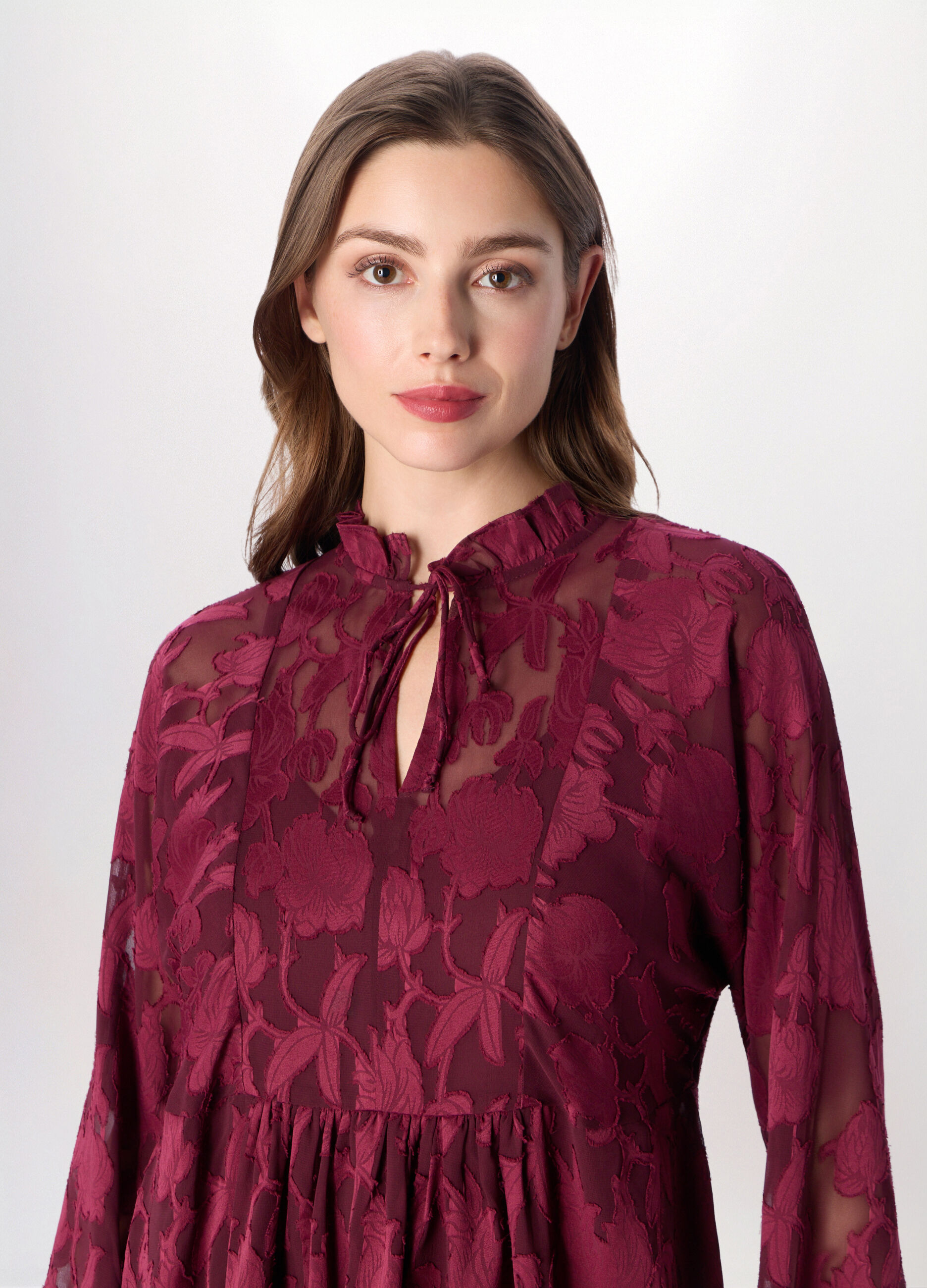 Abito corto jacquard donna_2