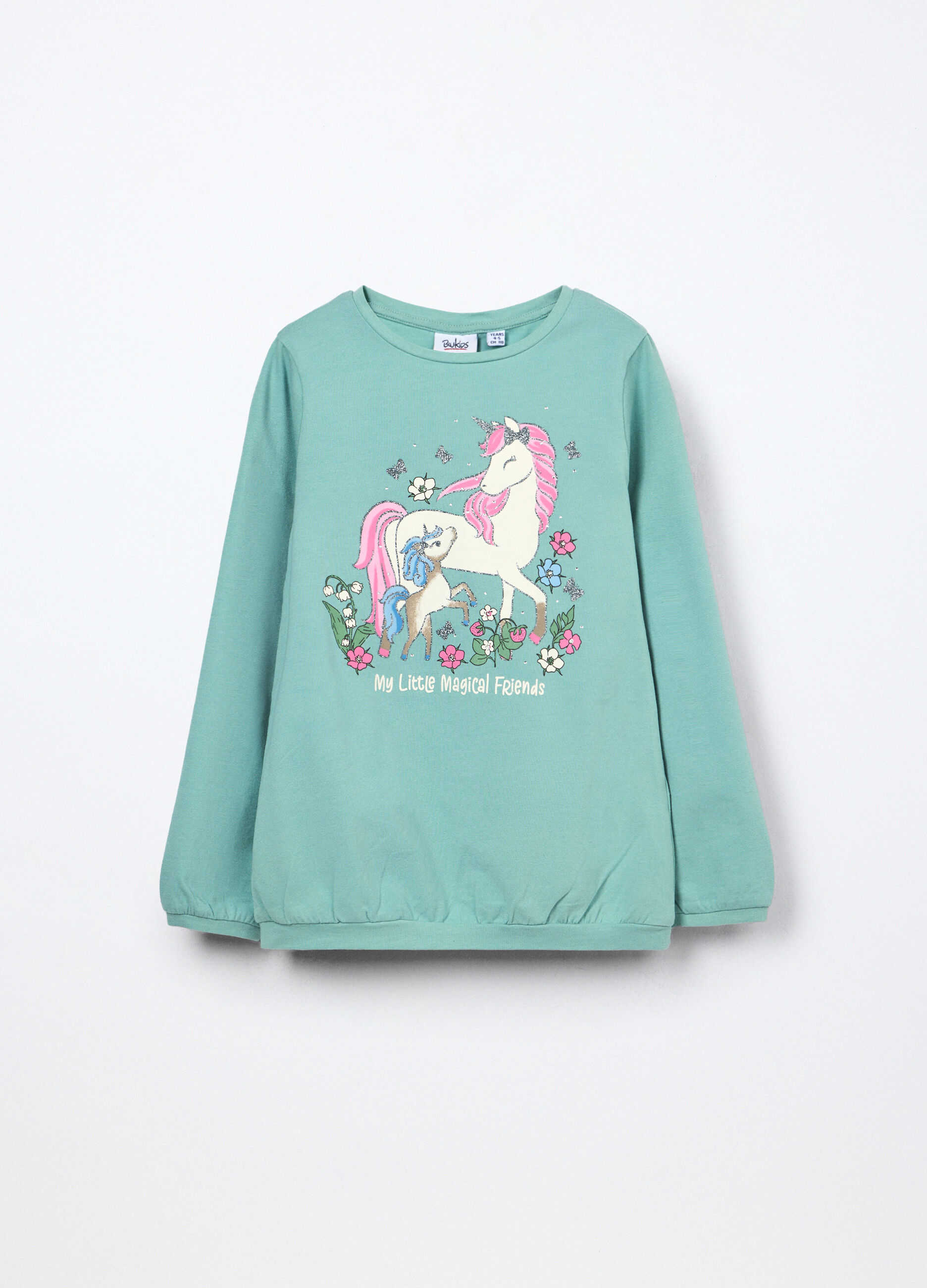 T-shirt in jersey di cotone stretch bambina_0