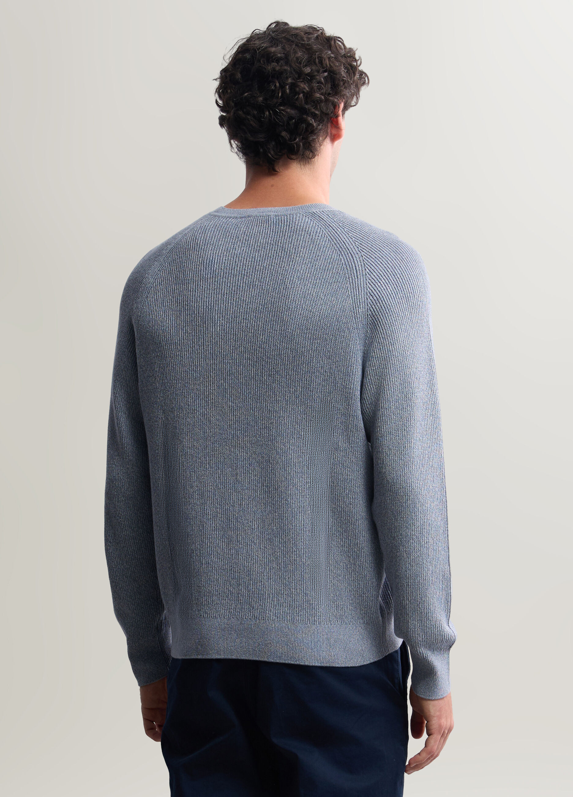 Maglione girocollo in maglia inglese uomo_1