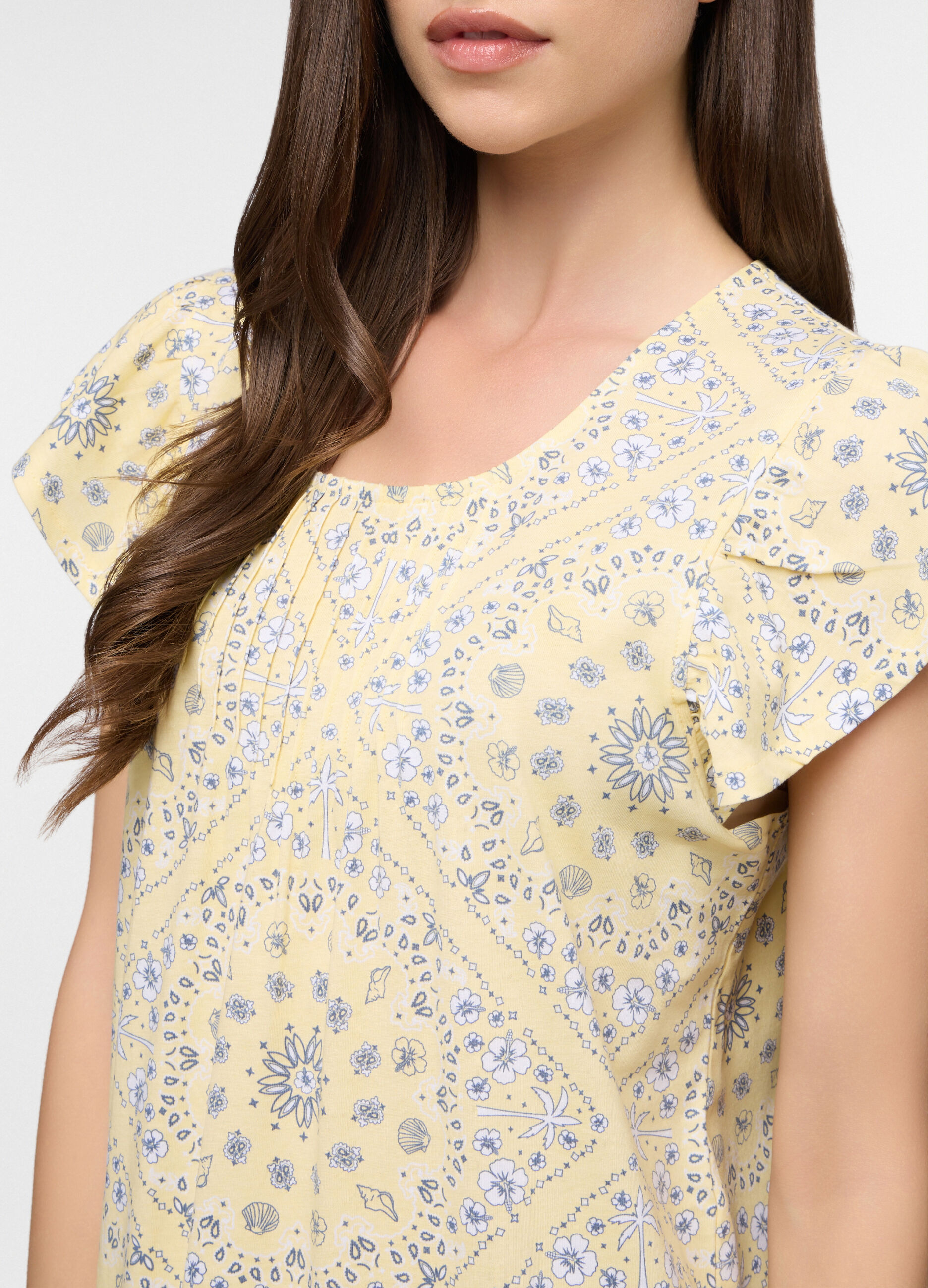 Camicia da notte corta in jersey di puro cotone donna_2