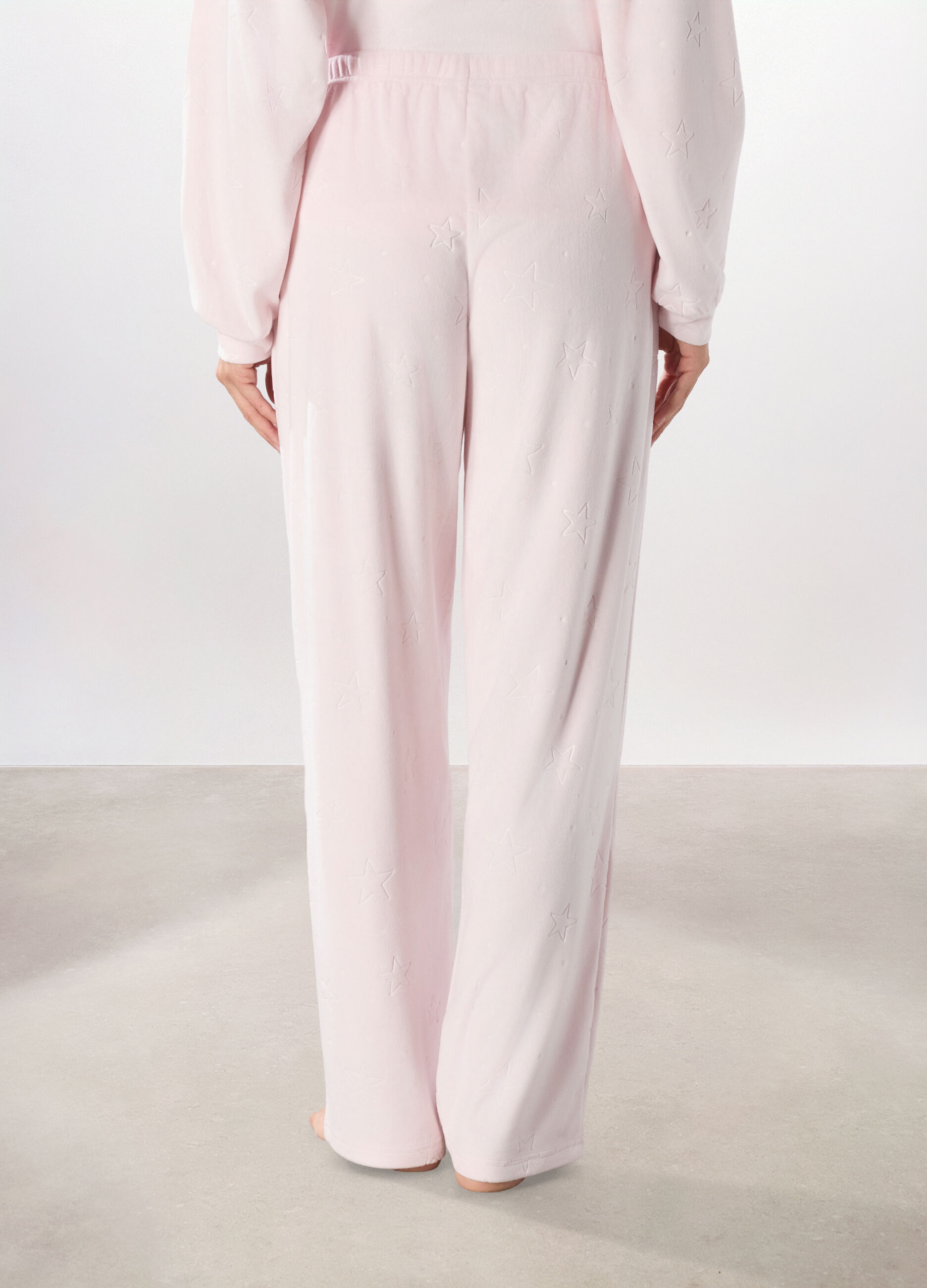 Pantaloni pigiama velour donna_2