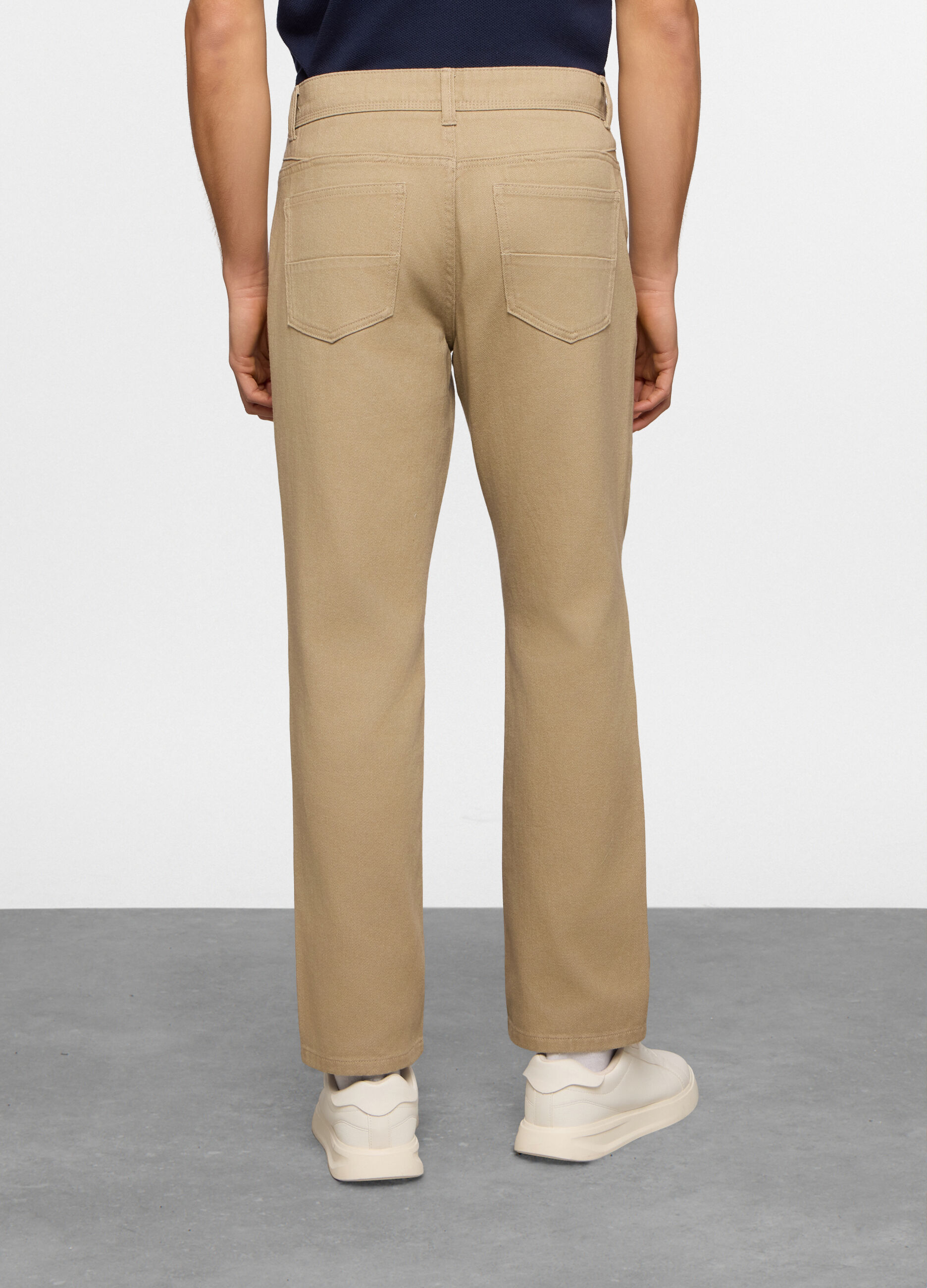 Jeans regular fit in denim di cotone uomo_1