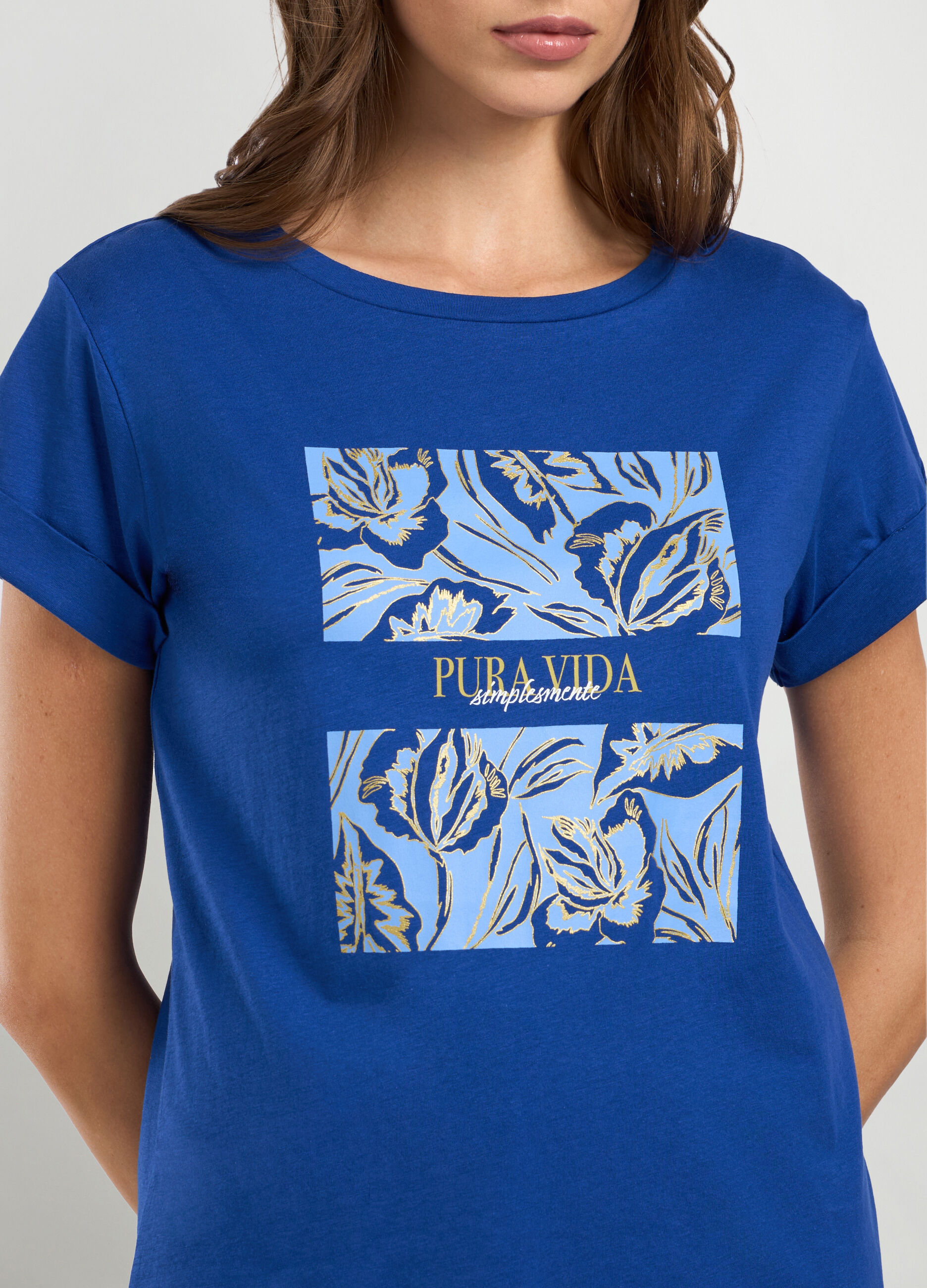 T-shirt in jersey di puro cotone donna_2