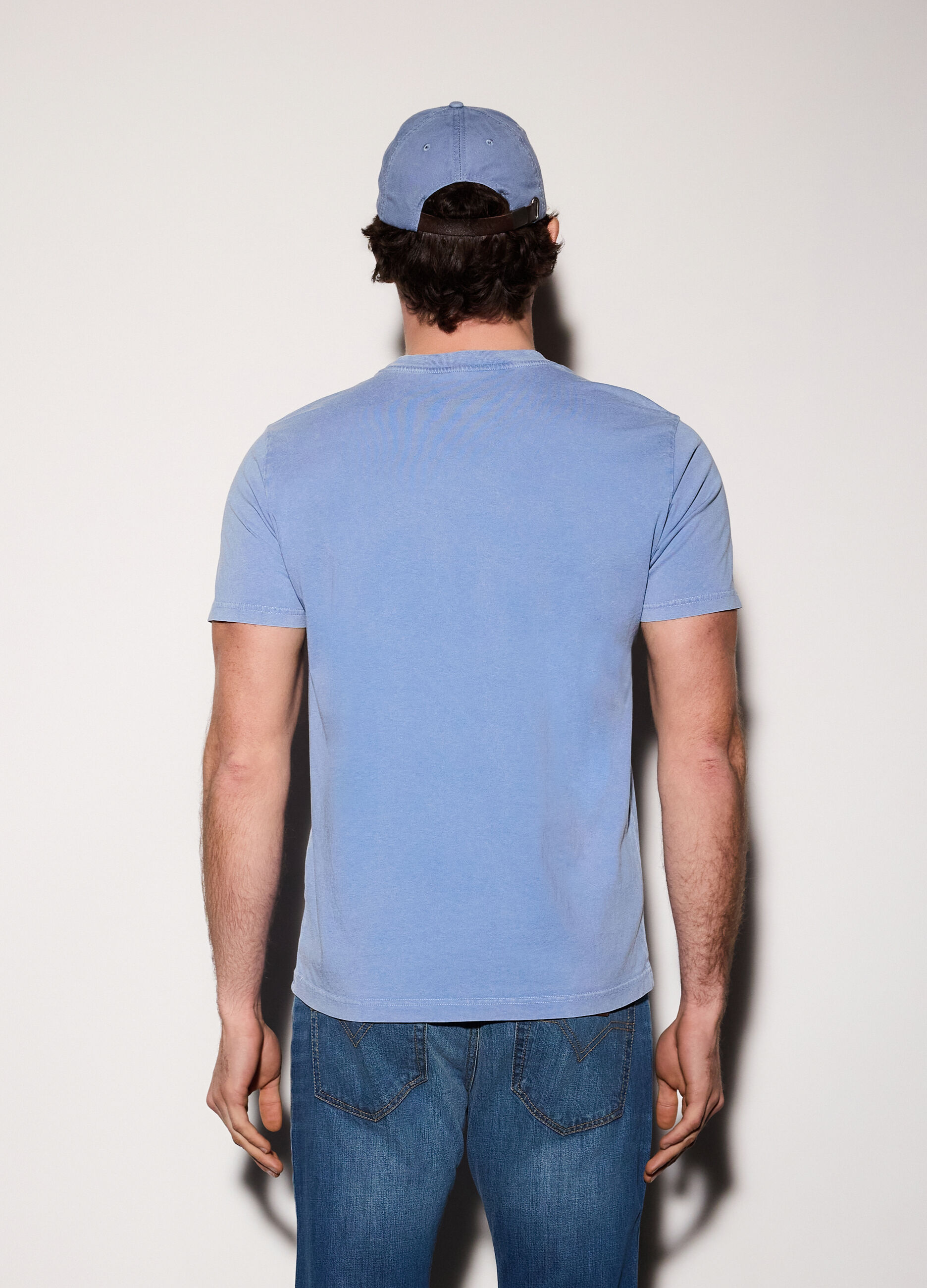 T-shirt in jersey di cotone con stampa uomo_1