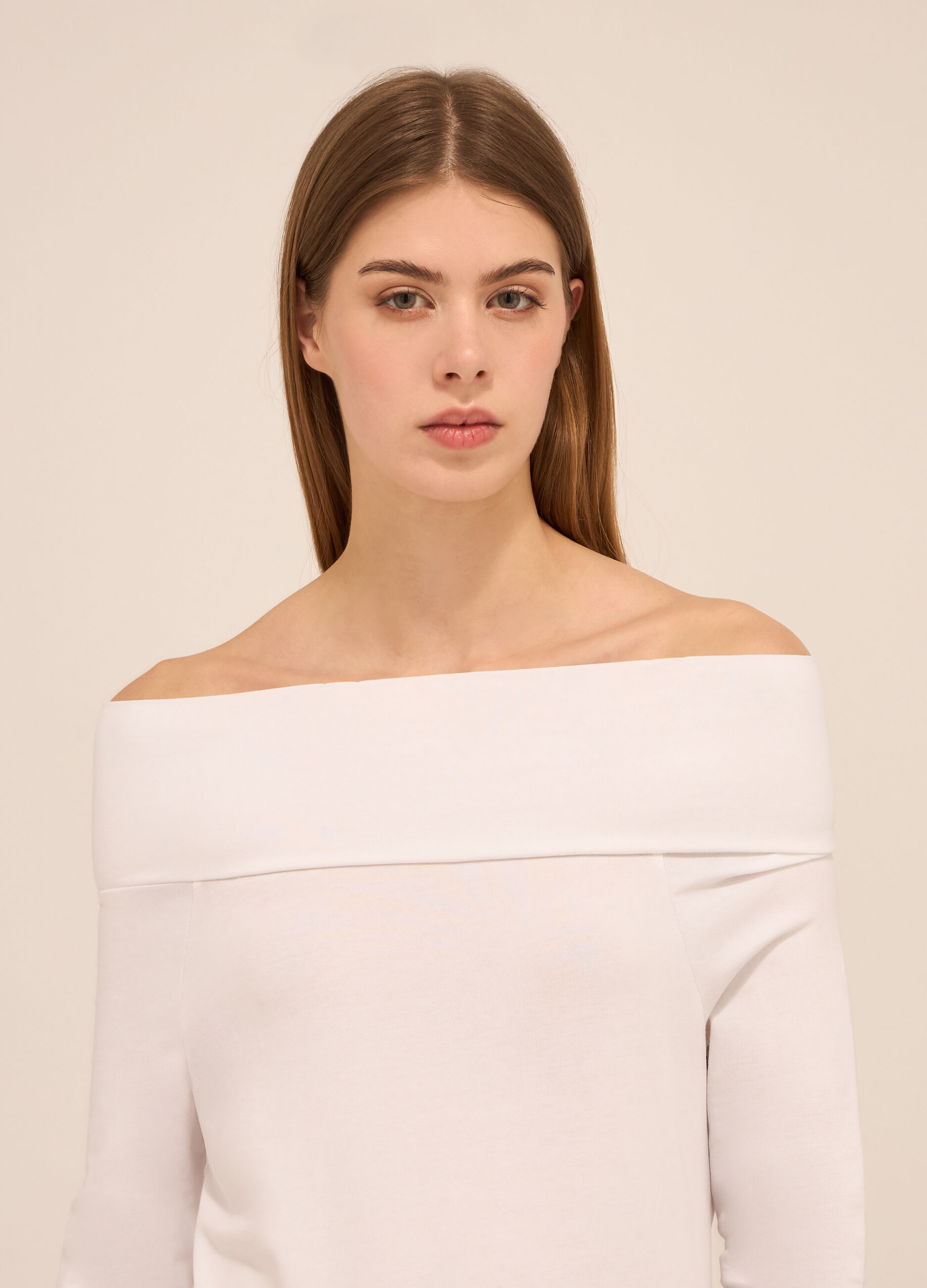 T-shirt in cotone stretch donna_2