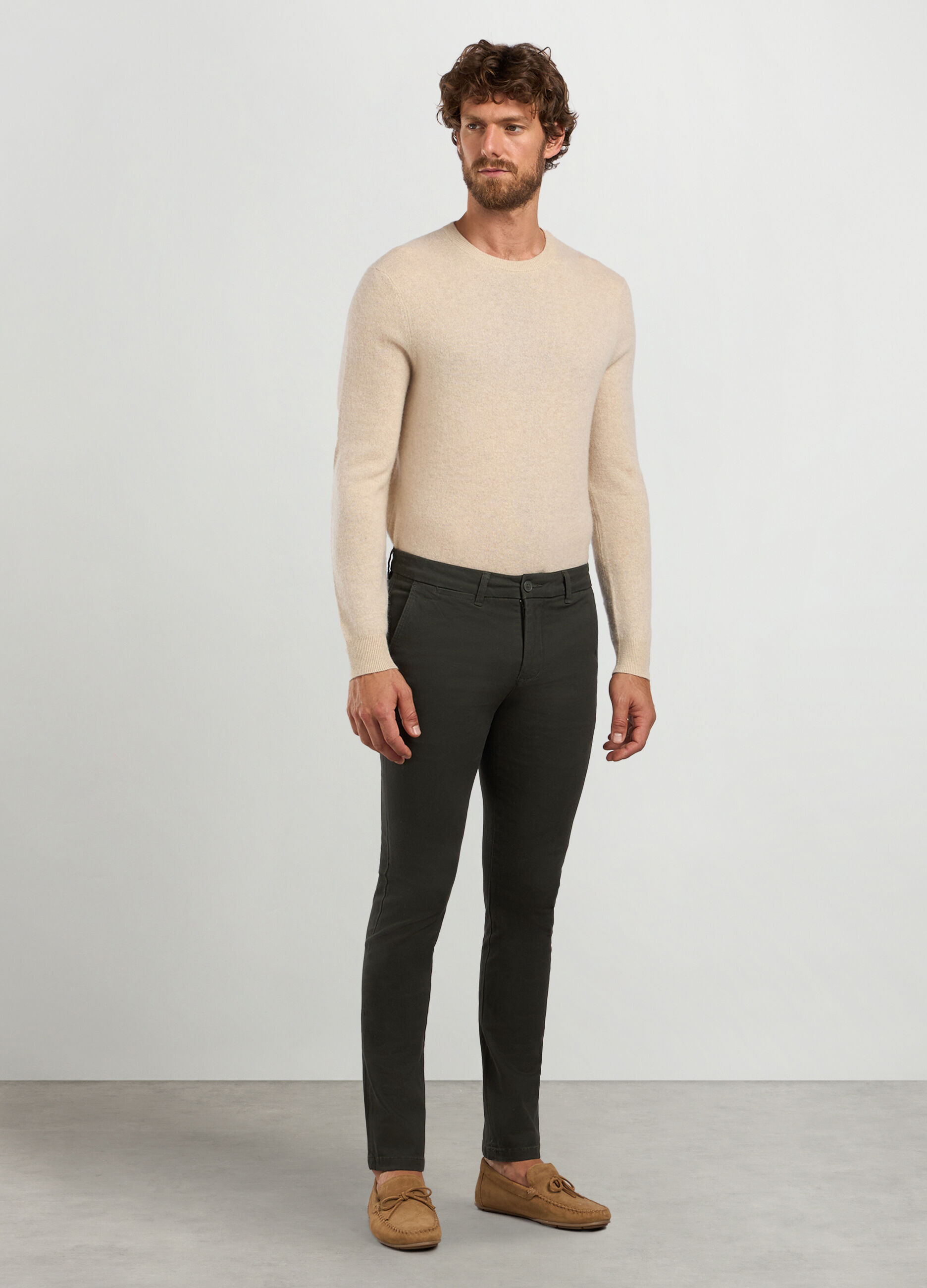 Pantaloni extra slim fit in twill stretch uomo_0