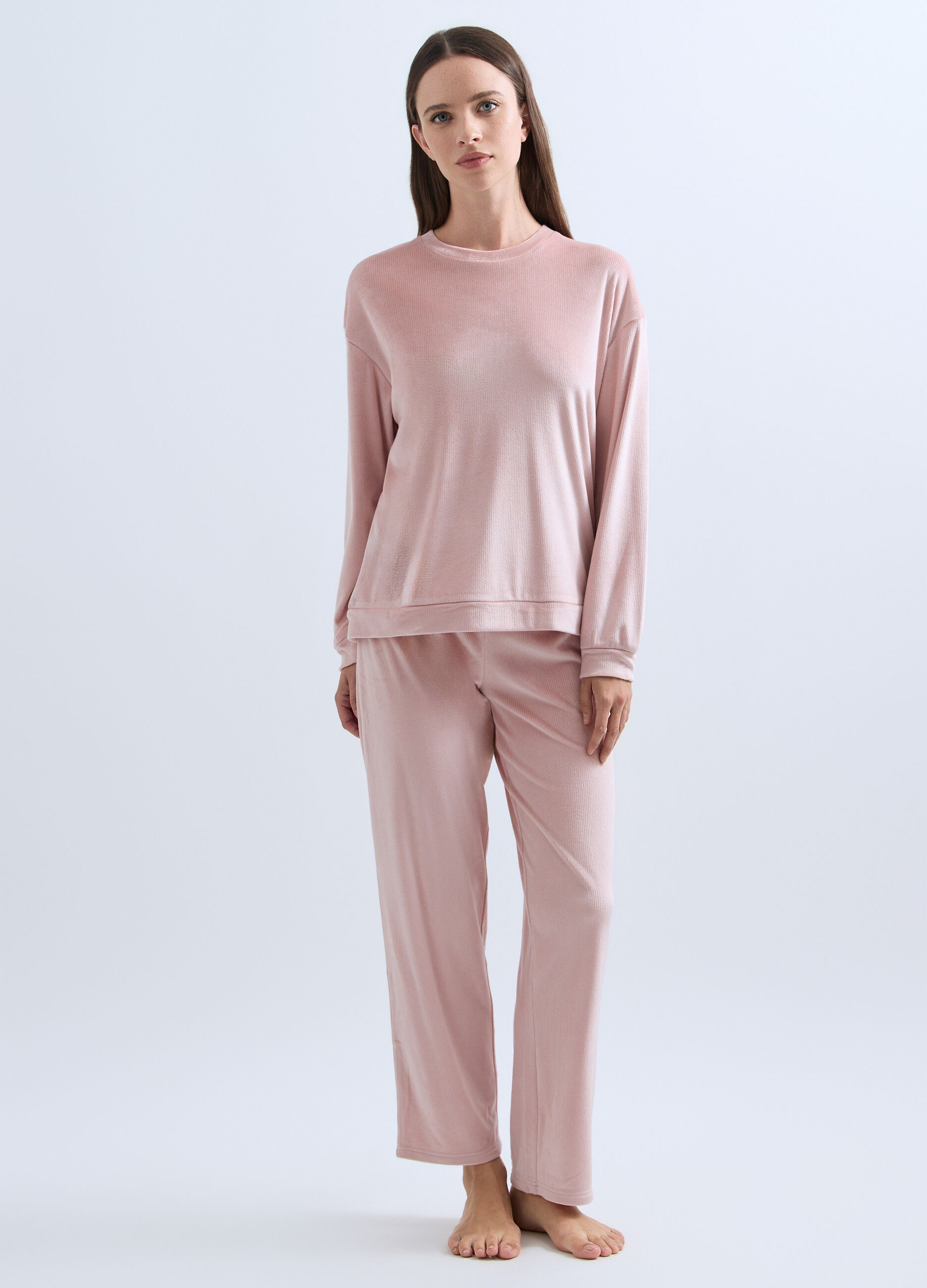 Top pigiama velour stretch donna_0