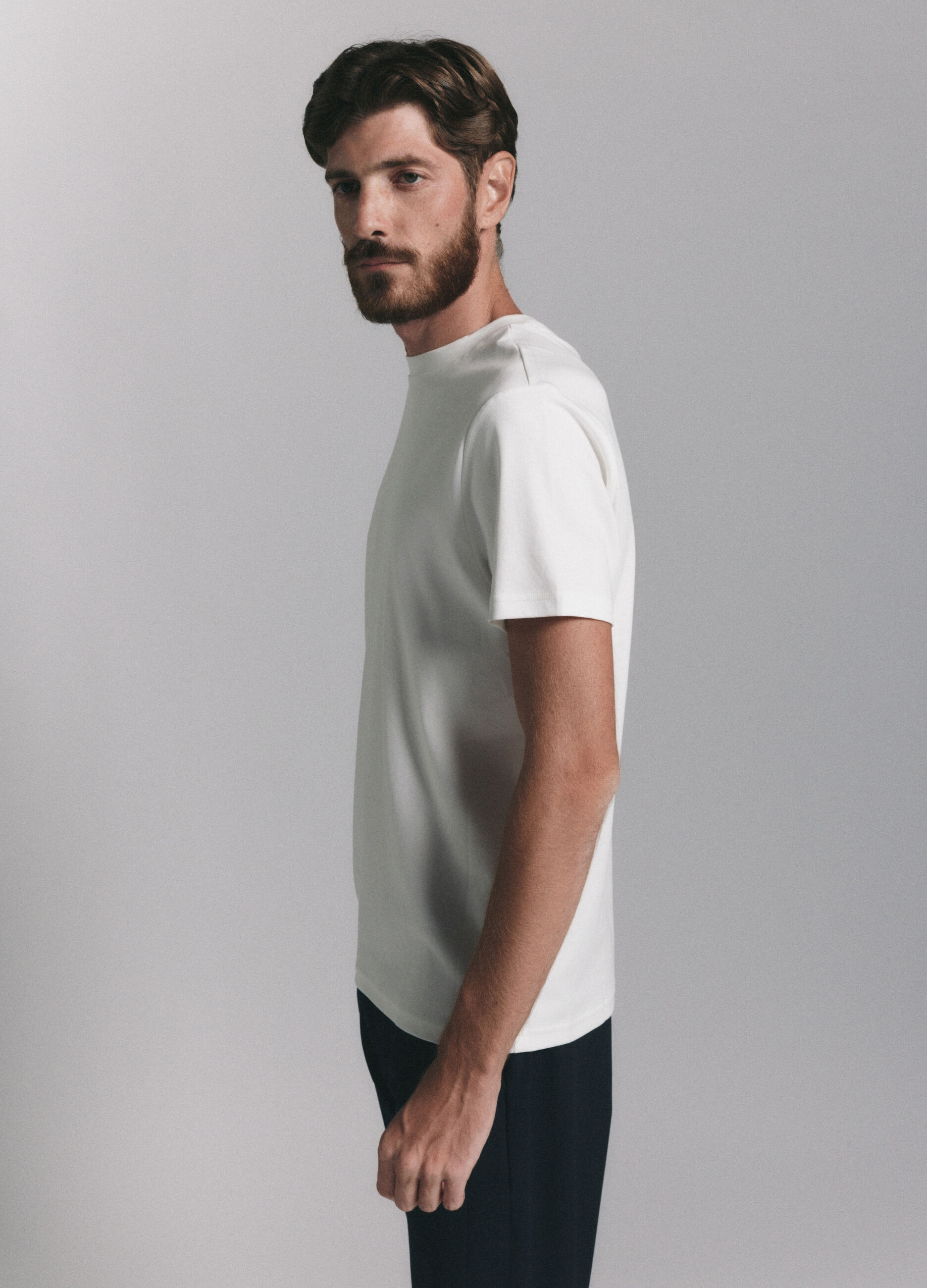 T-shirt girocollo in interlock di cotone uomo_1