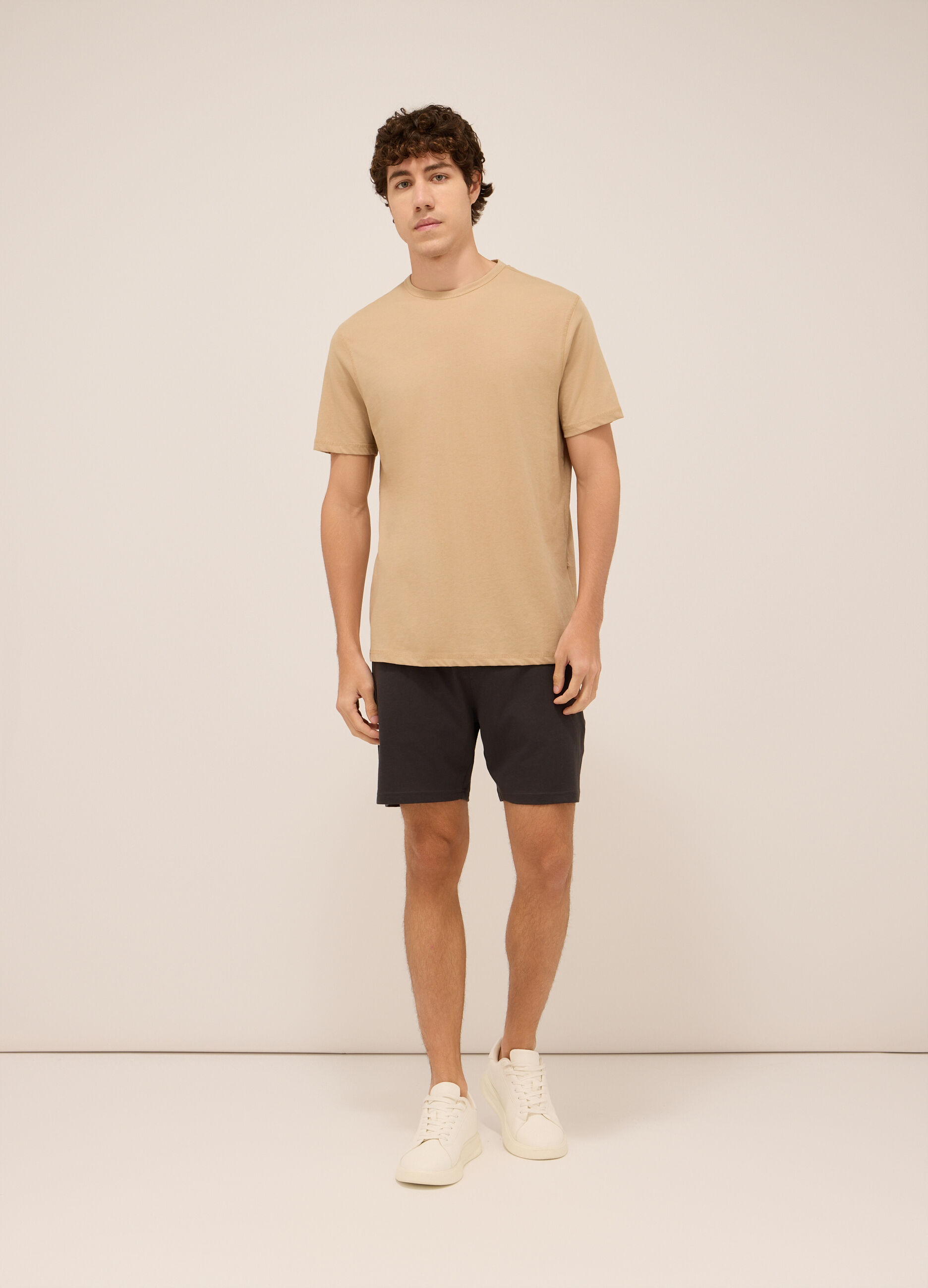 Shorts sportivi in jersey di cotone uomo_0