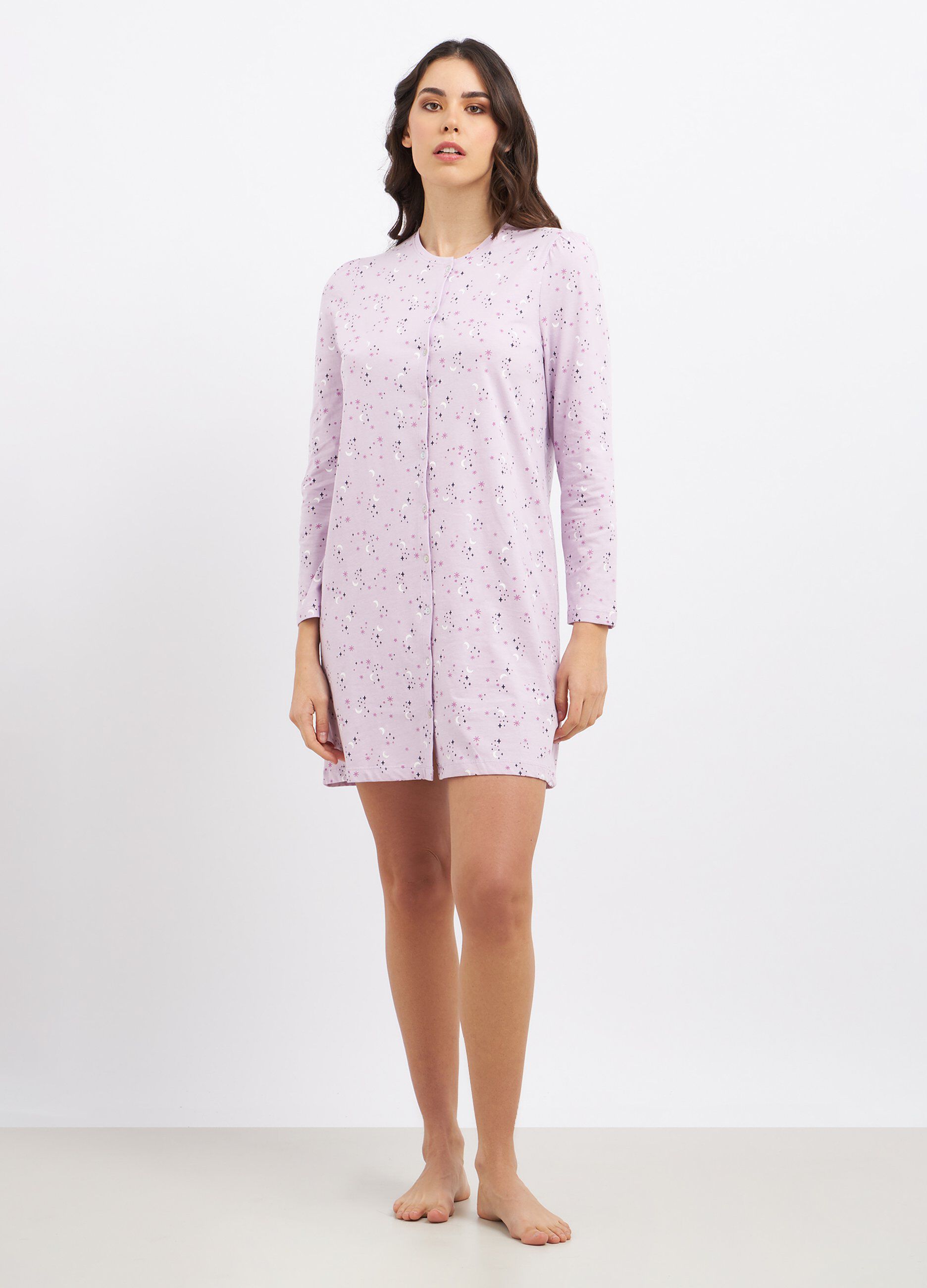 Camicia da notte in puro cotone donna_0