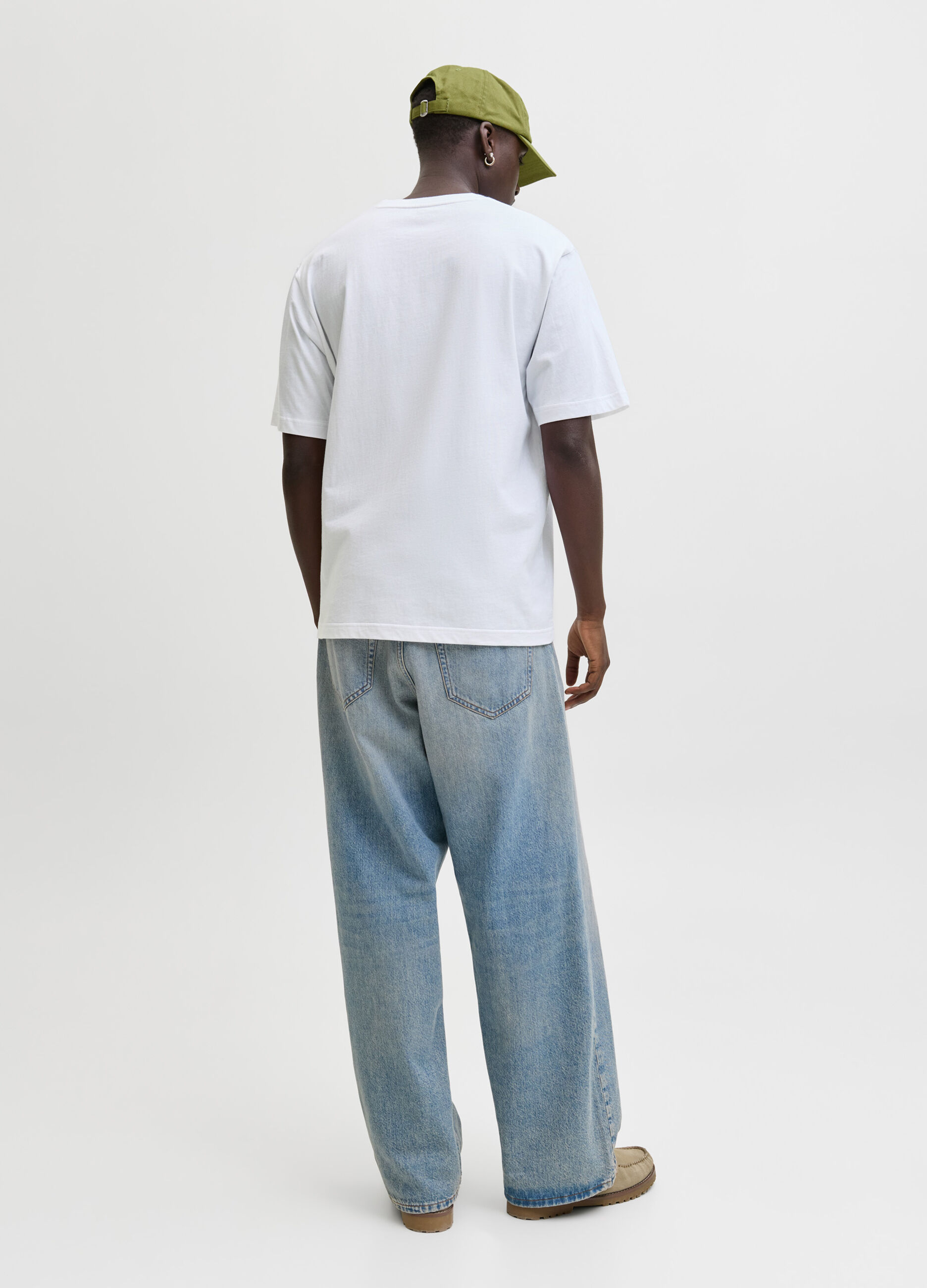 T-shirt loose fit con scritta uomo_1