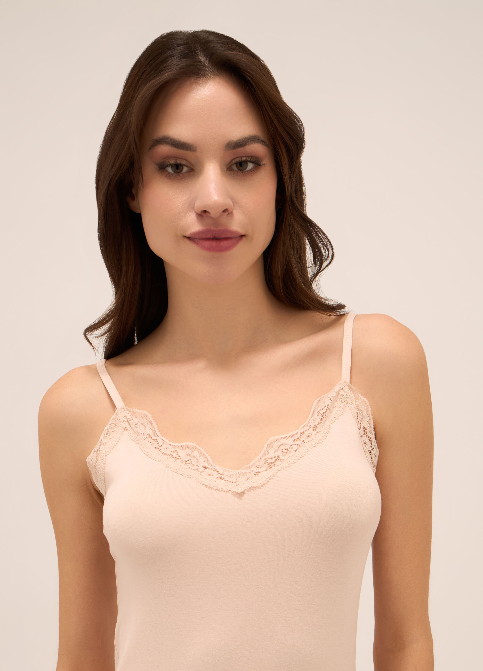 Canotta in viscosa stretch con pizzo donna_2