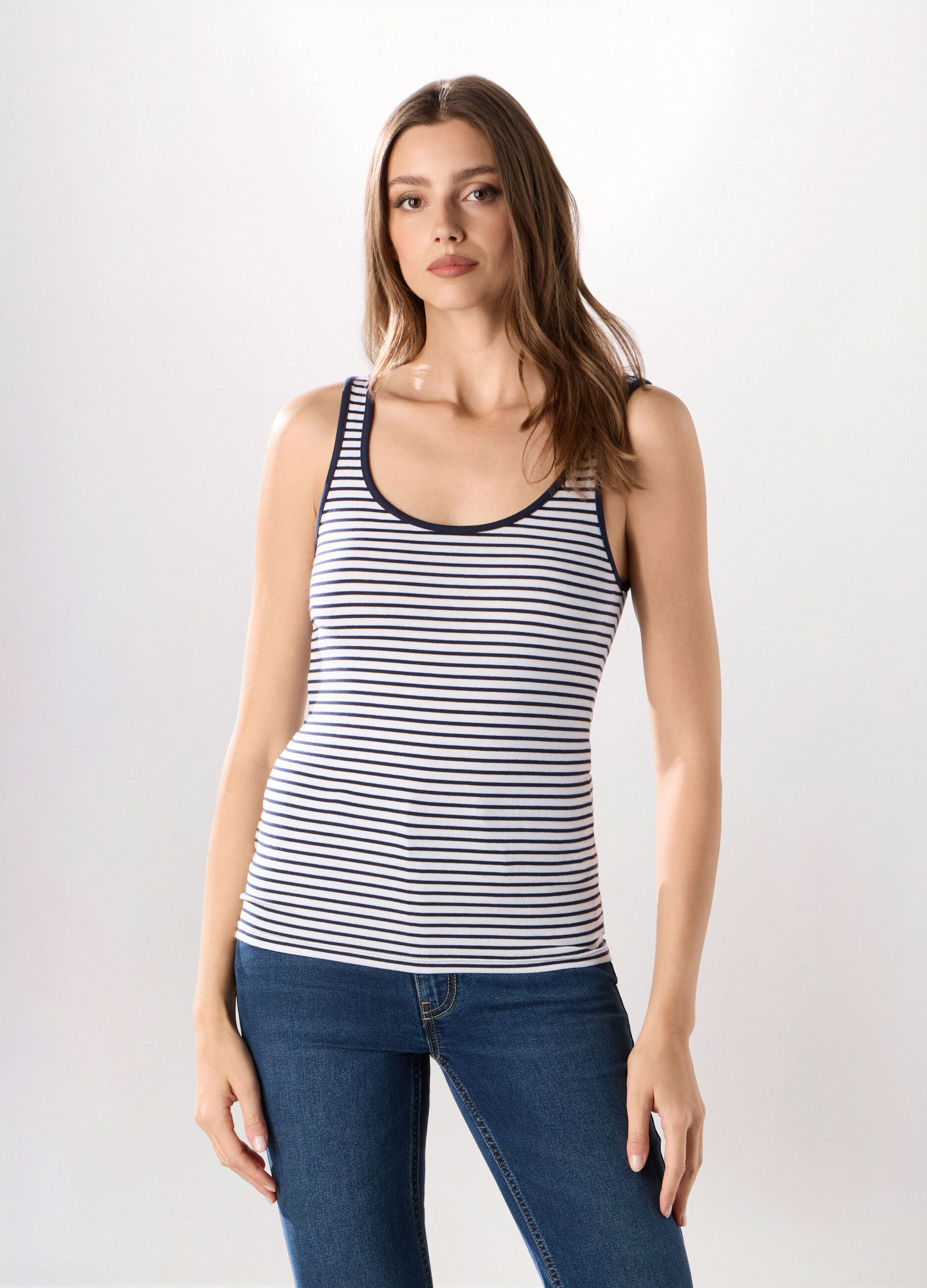Canotta in cotone stretch donna_0