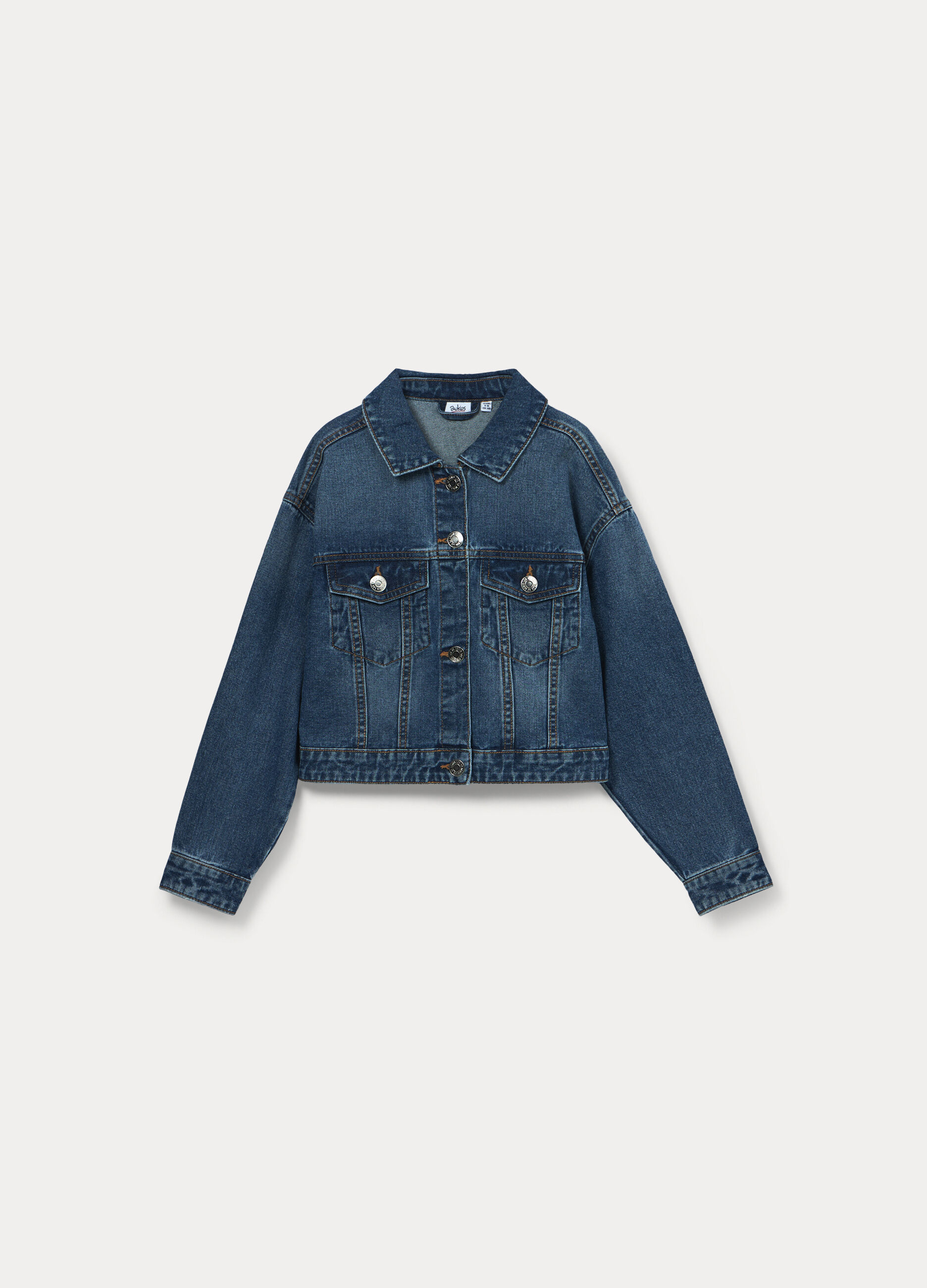 Giacca in denim di puro cotone ragazza_0