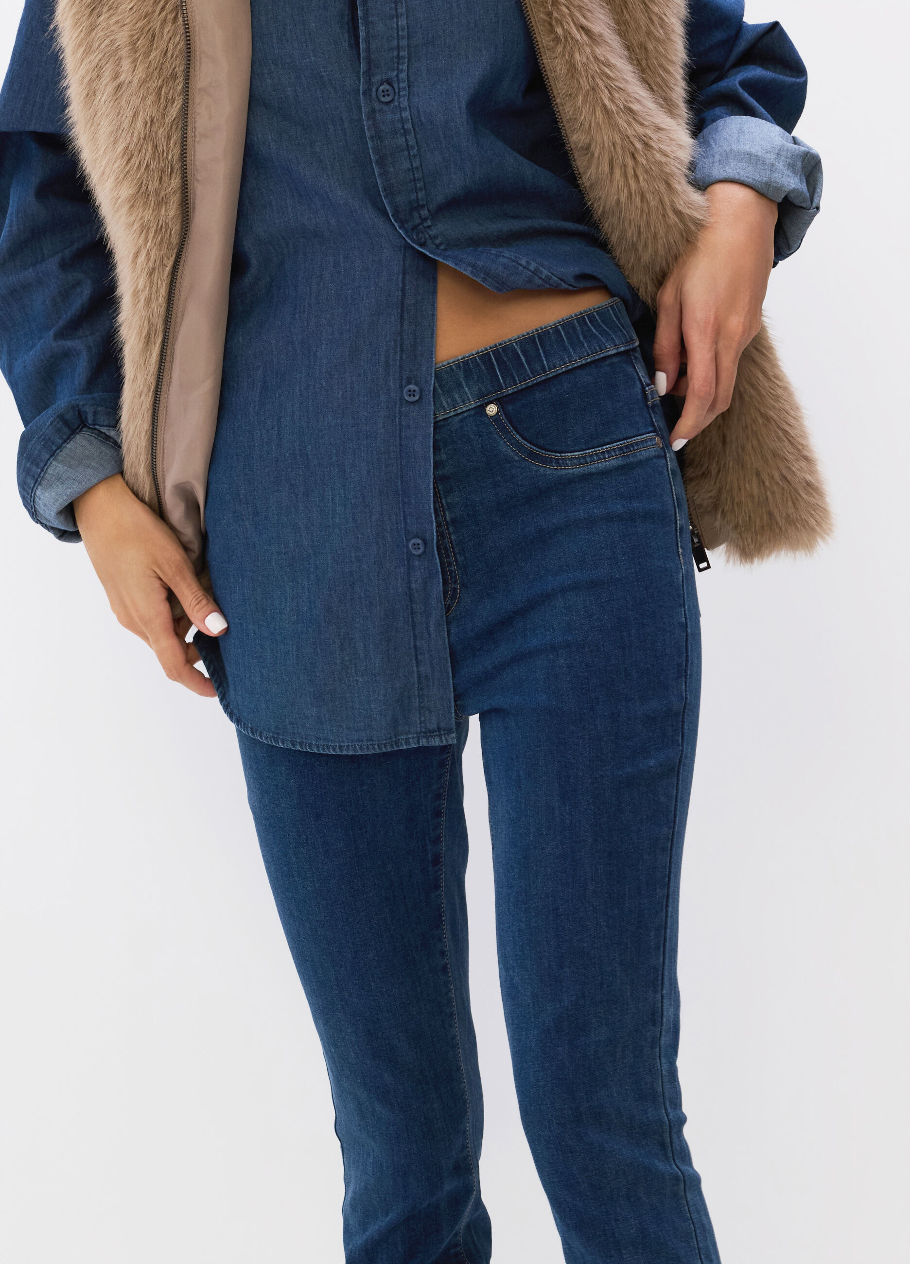 Jeggings Skinny Fit in denim stretch misto cotone donna_2