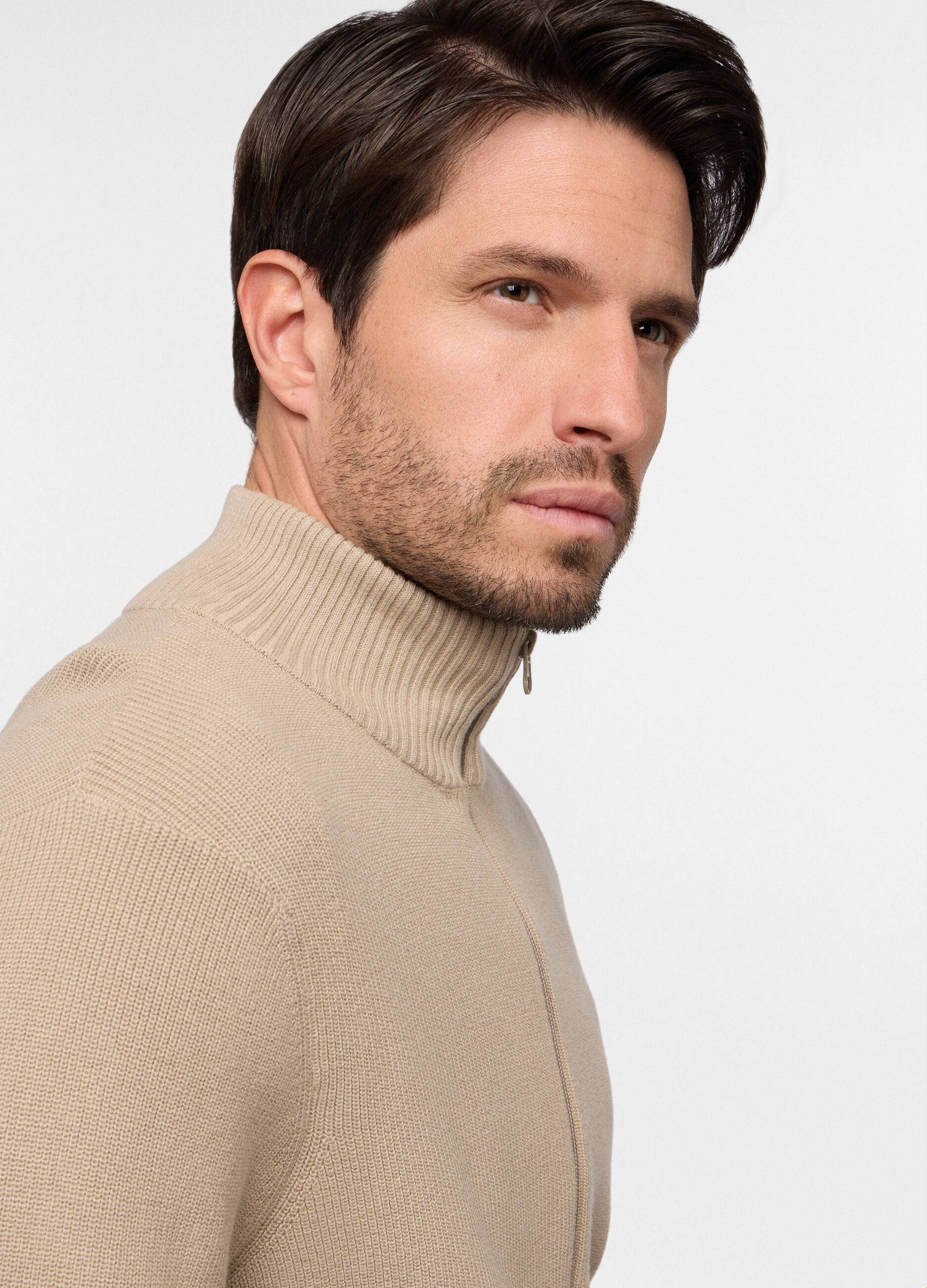 Cardigan lupetto con zip intera uomo_2