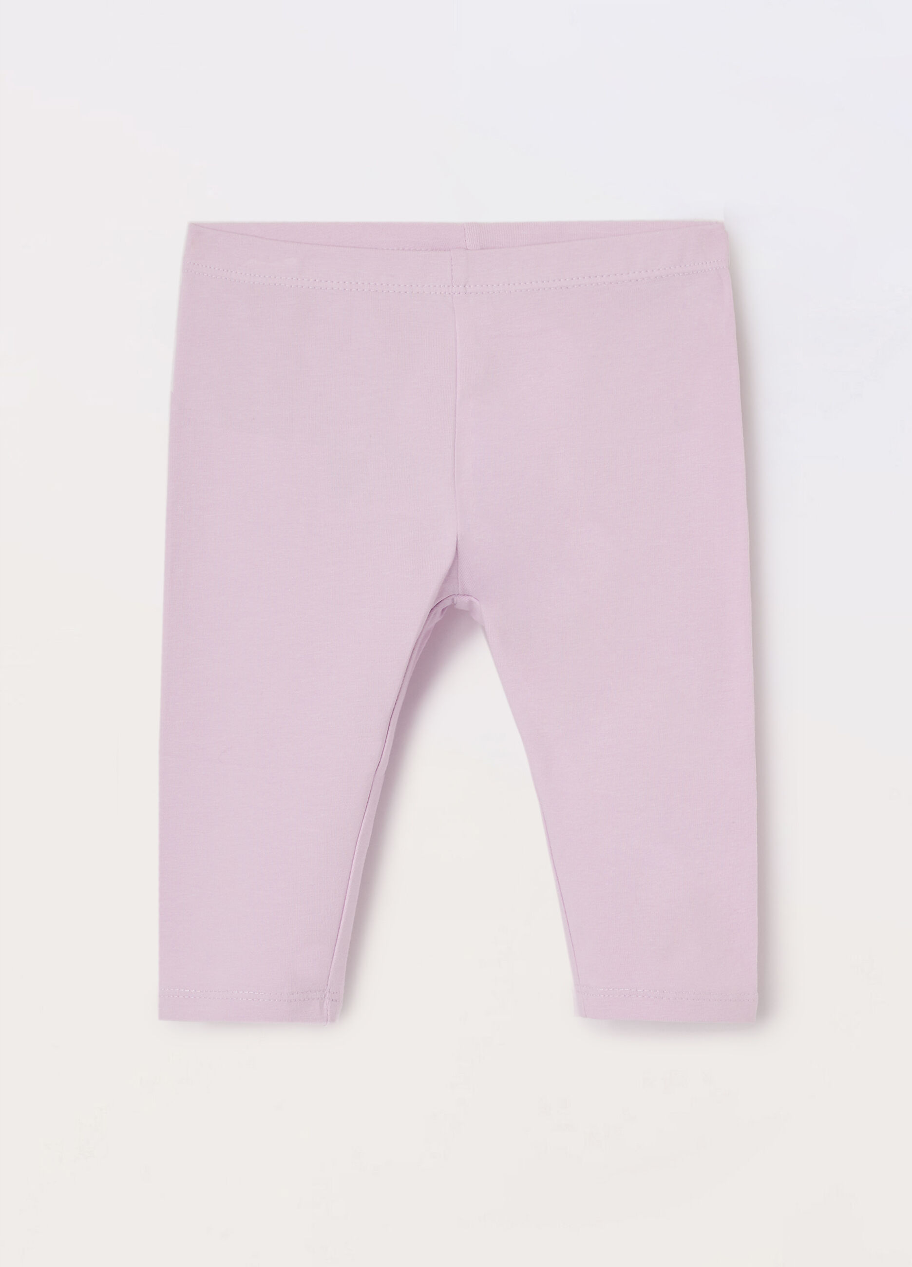 Leggings capri in jersey di cotone stretch neonata_0